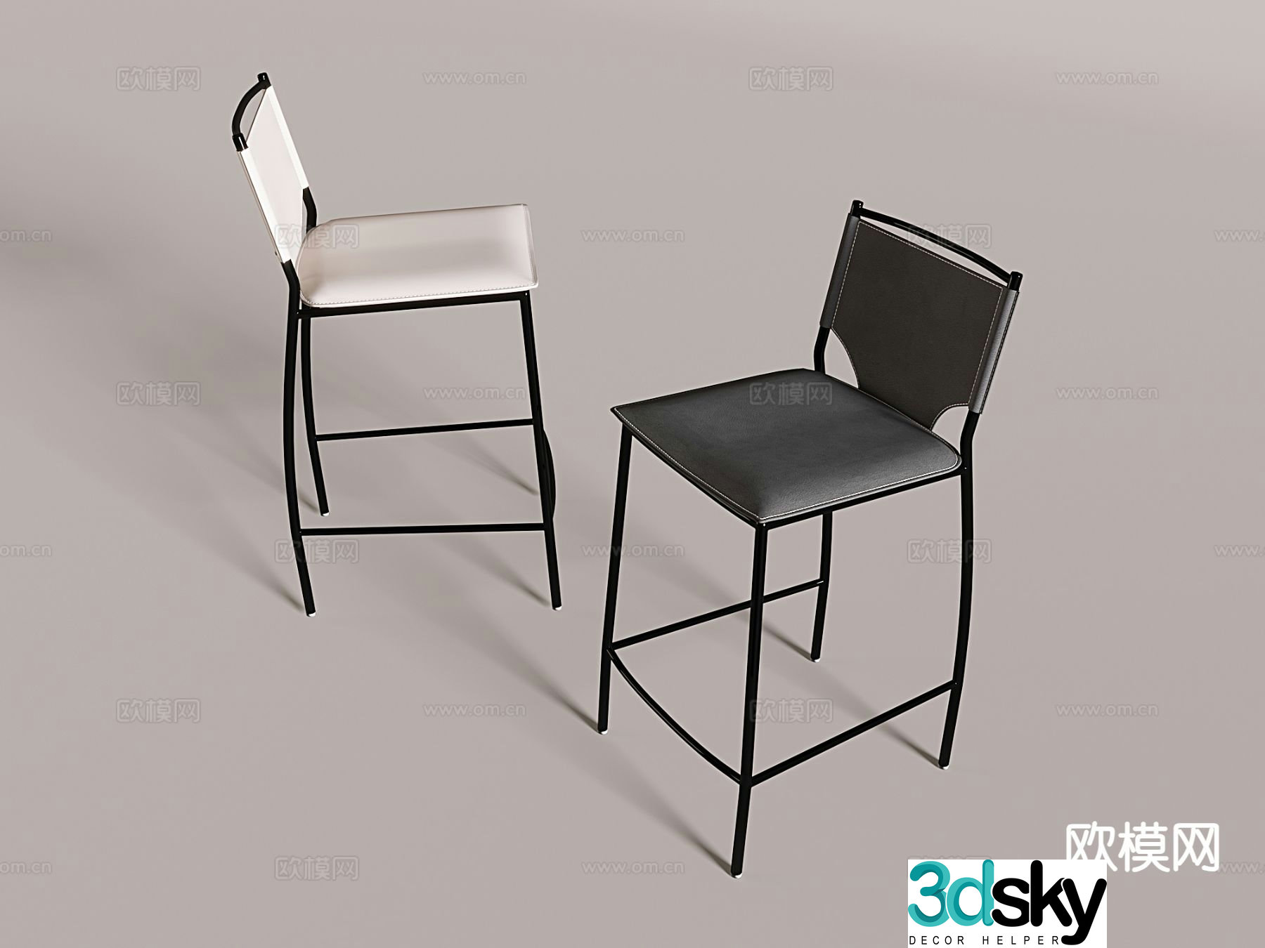 Modern bar stool 3d model