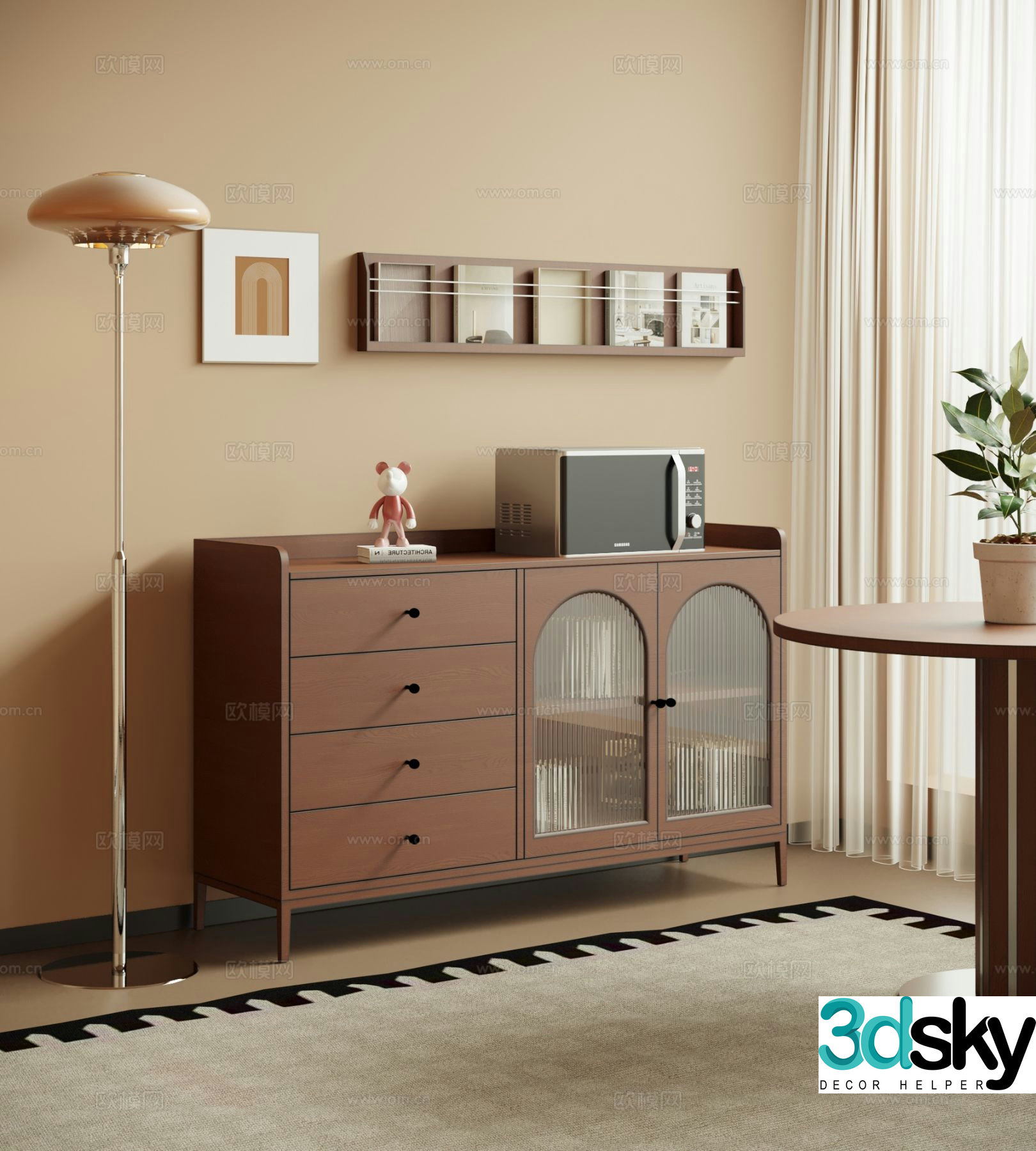 Medieval style sideboard 3d model