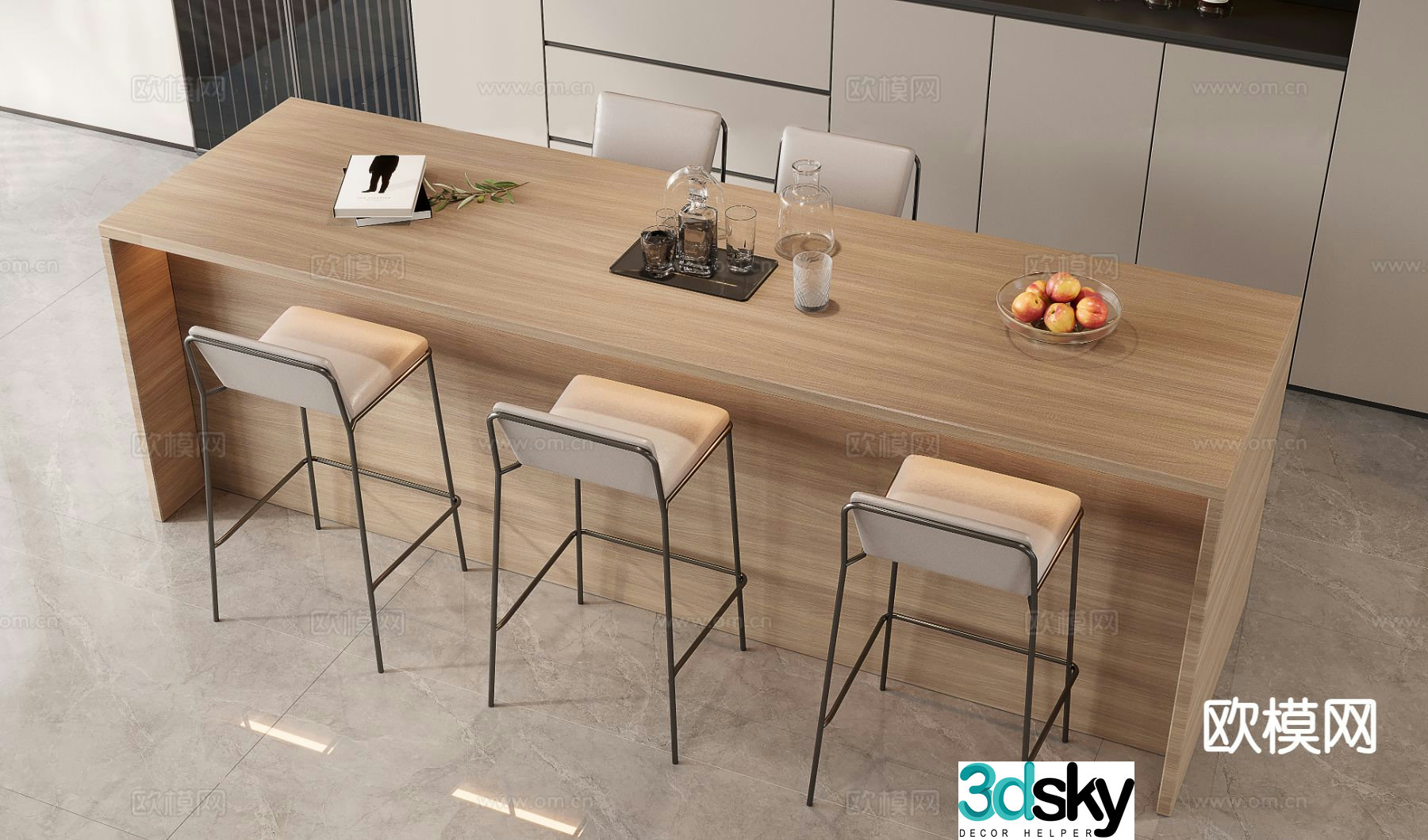 Italian bar bar chair 3d model