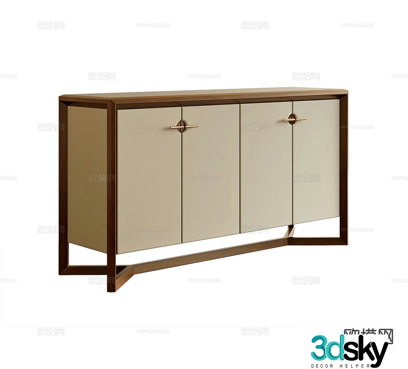 Light luxury entrance cabinet side cabinet 3D model