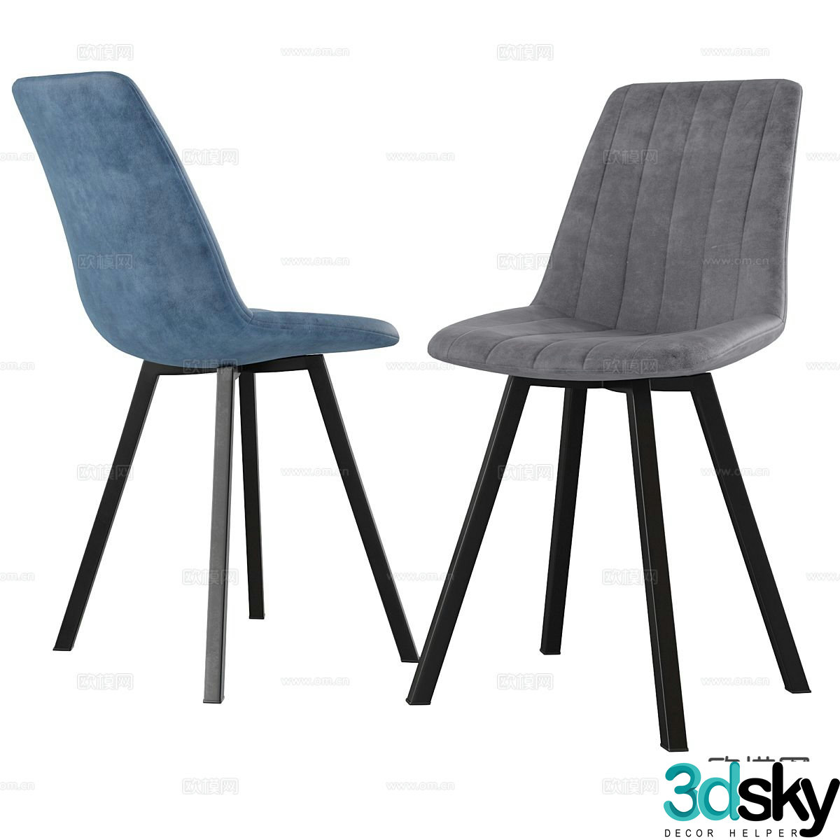 Single chair dining chair 3d model