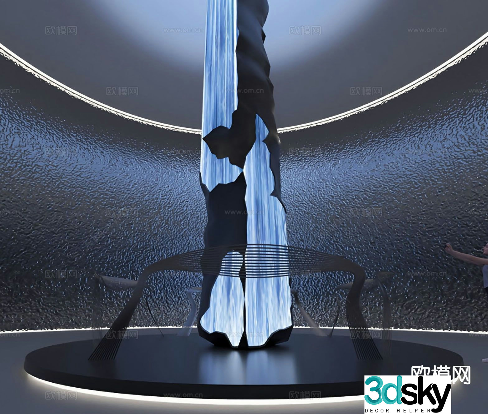 Modern art installation sculpture 3d model