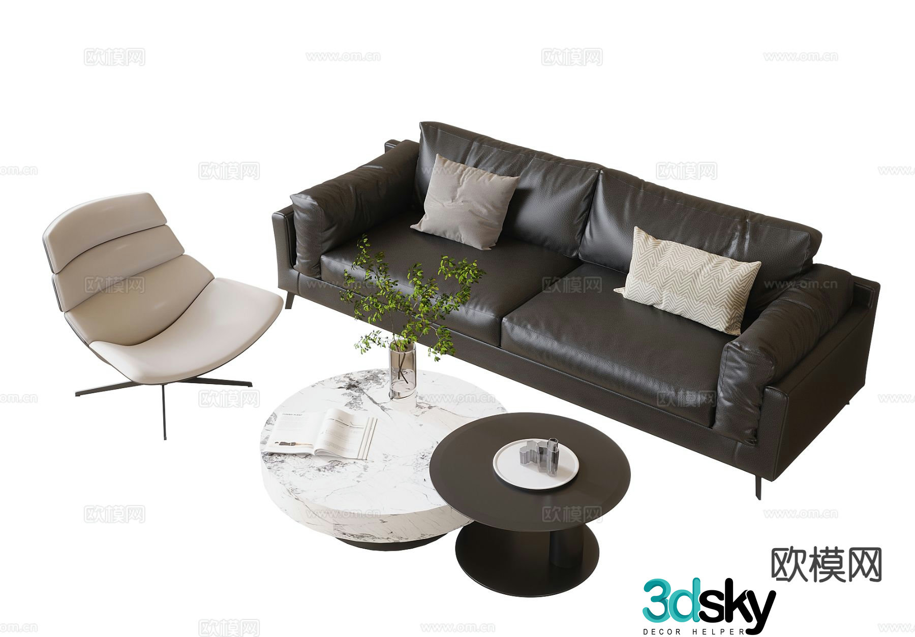 Modern sectional sofa 3d model