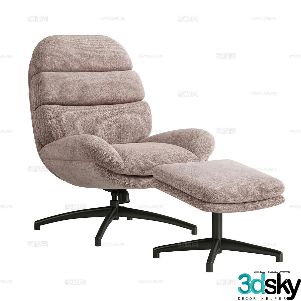 Office chair leisure chair footrest boss chair 3d model