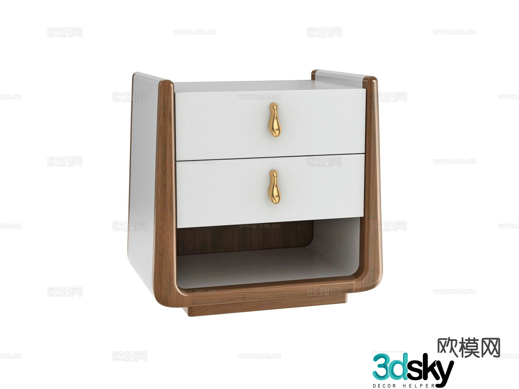 Light luxury bedside table 3D model