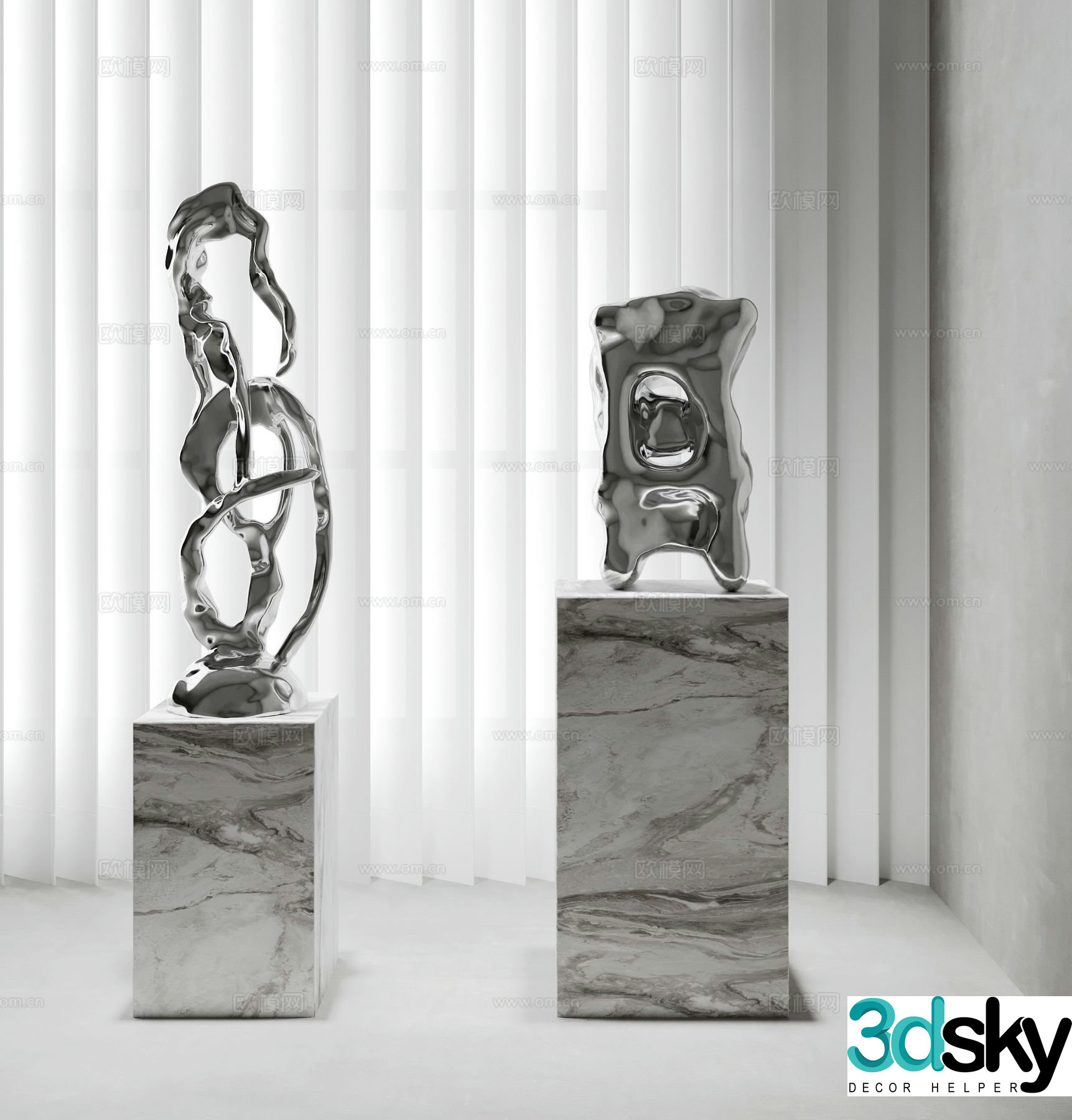 Modern abstract sculpture ornaments 3d model