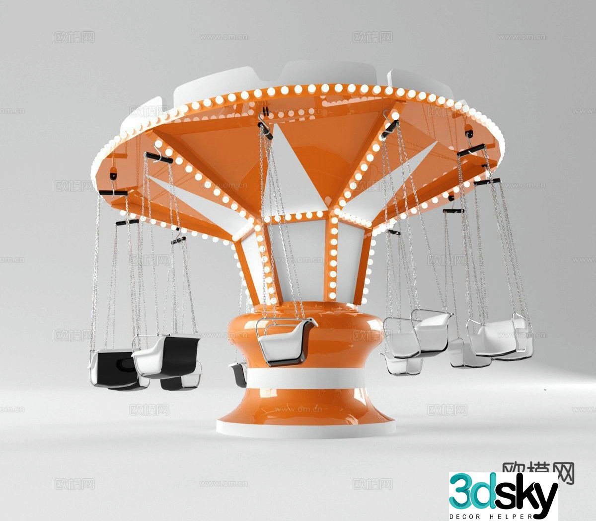 carousel amusement park 3d model