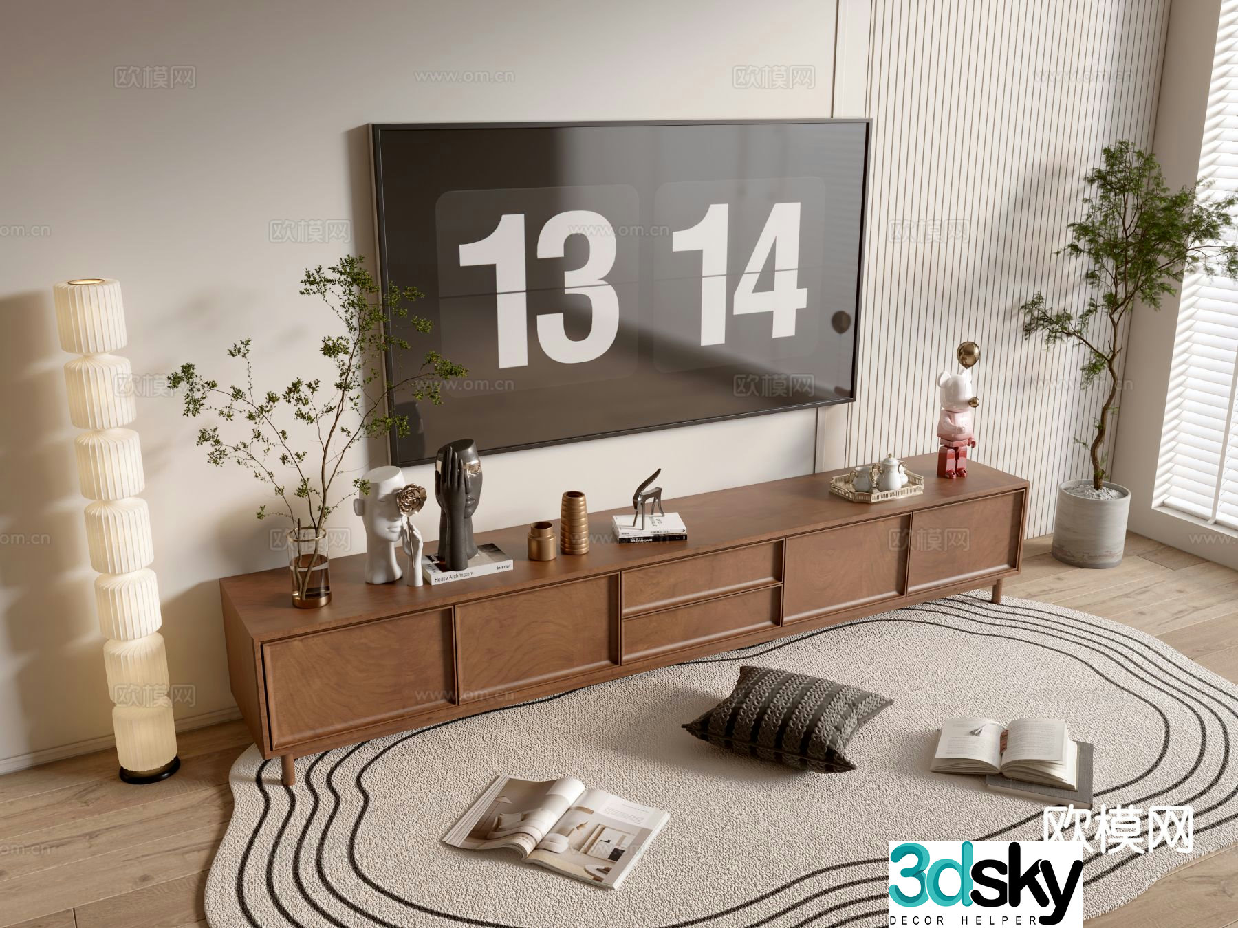 Medieval style TV cabinet 3D model