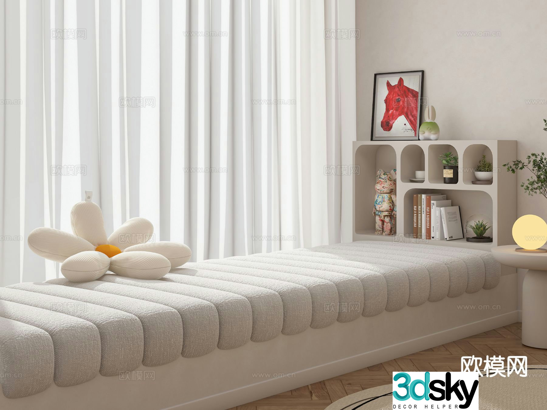 Modern bay window mat mat 3d model
