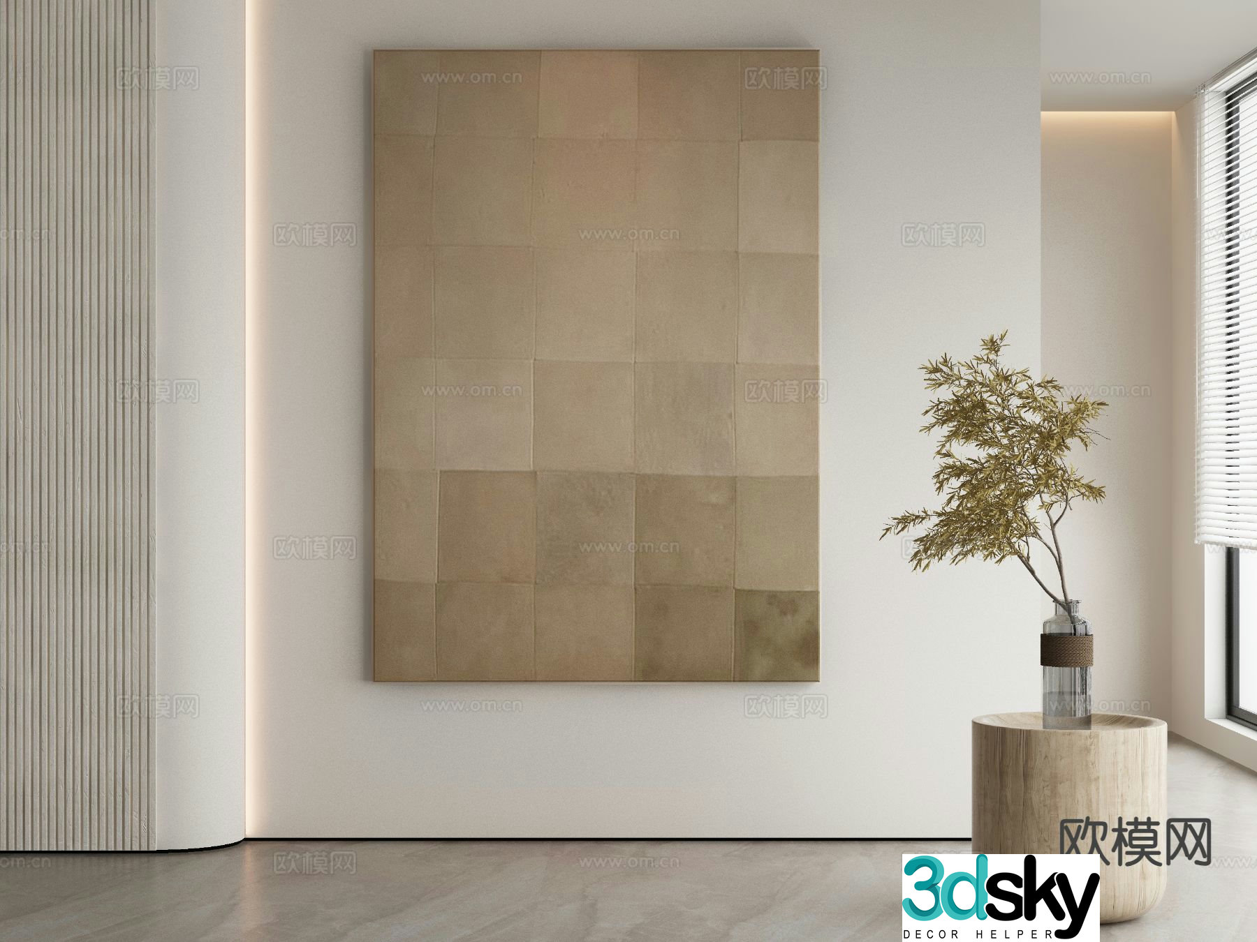 Modern texture painting decorative painting 3d model