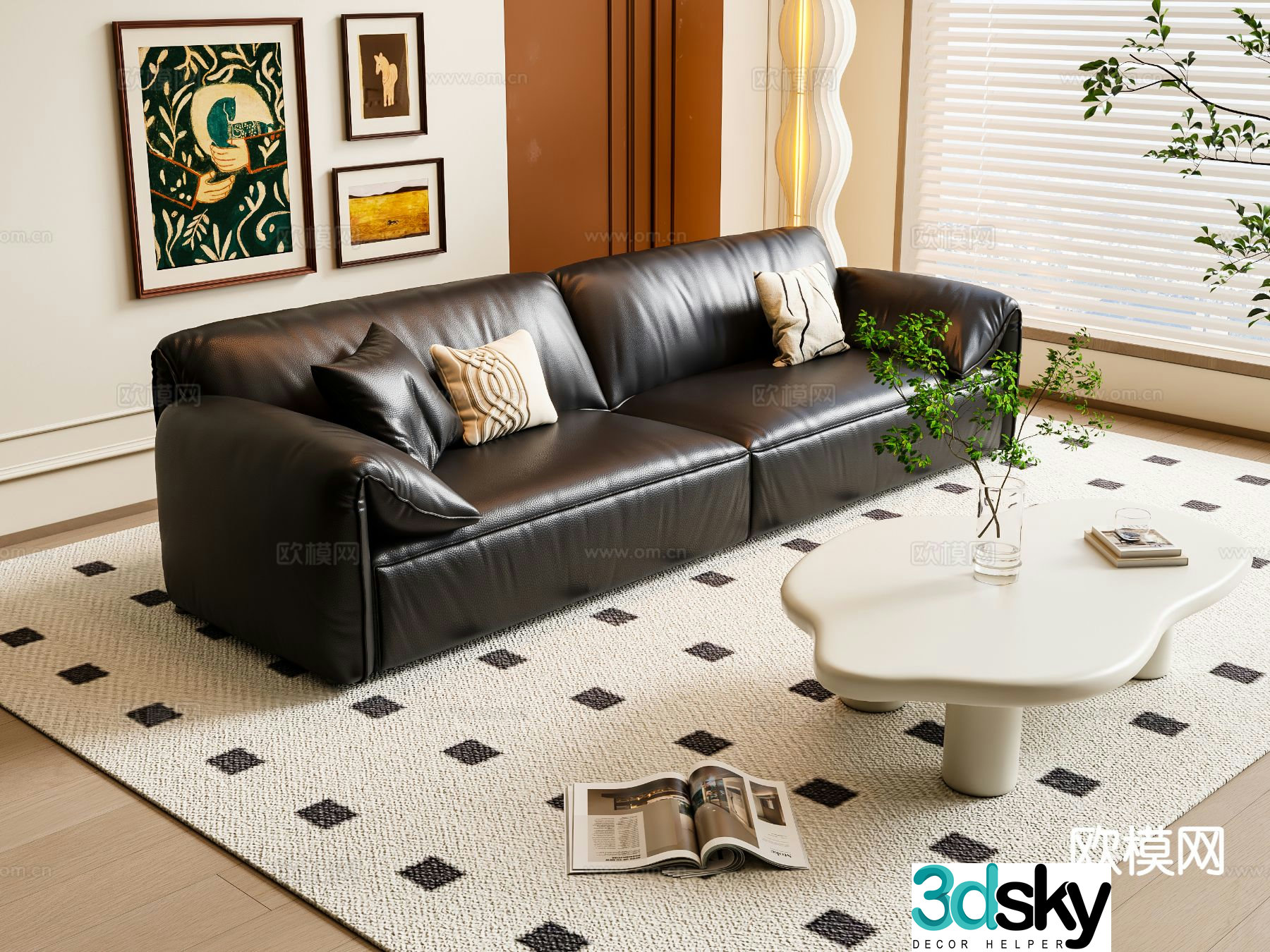 Modern love sofa 3d model