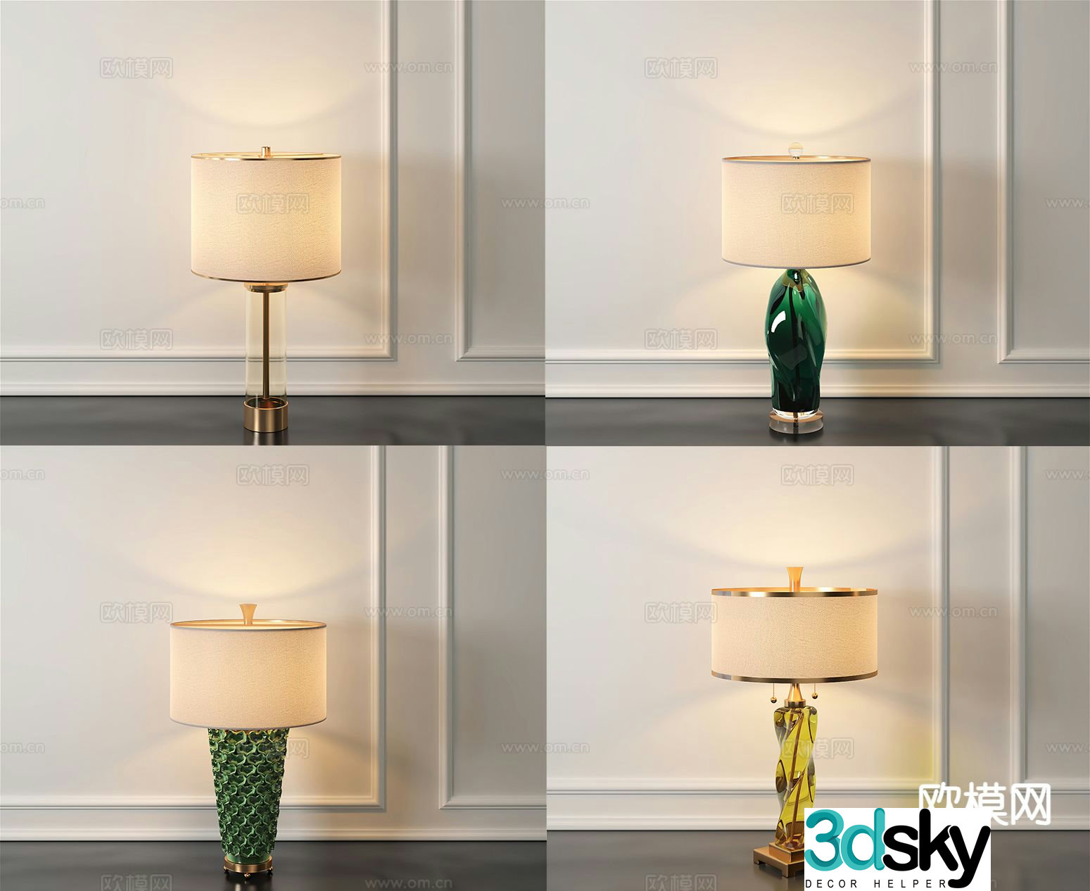 Light luxury table lamp 3D model