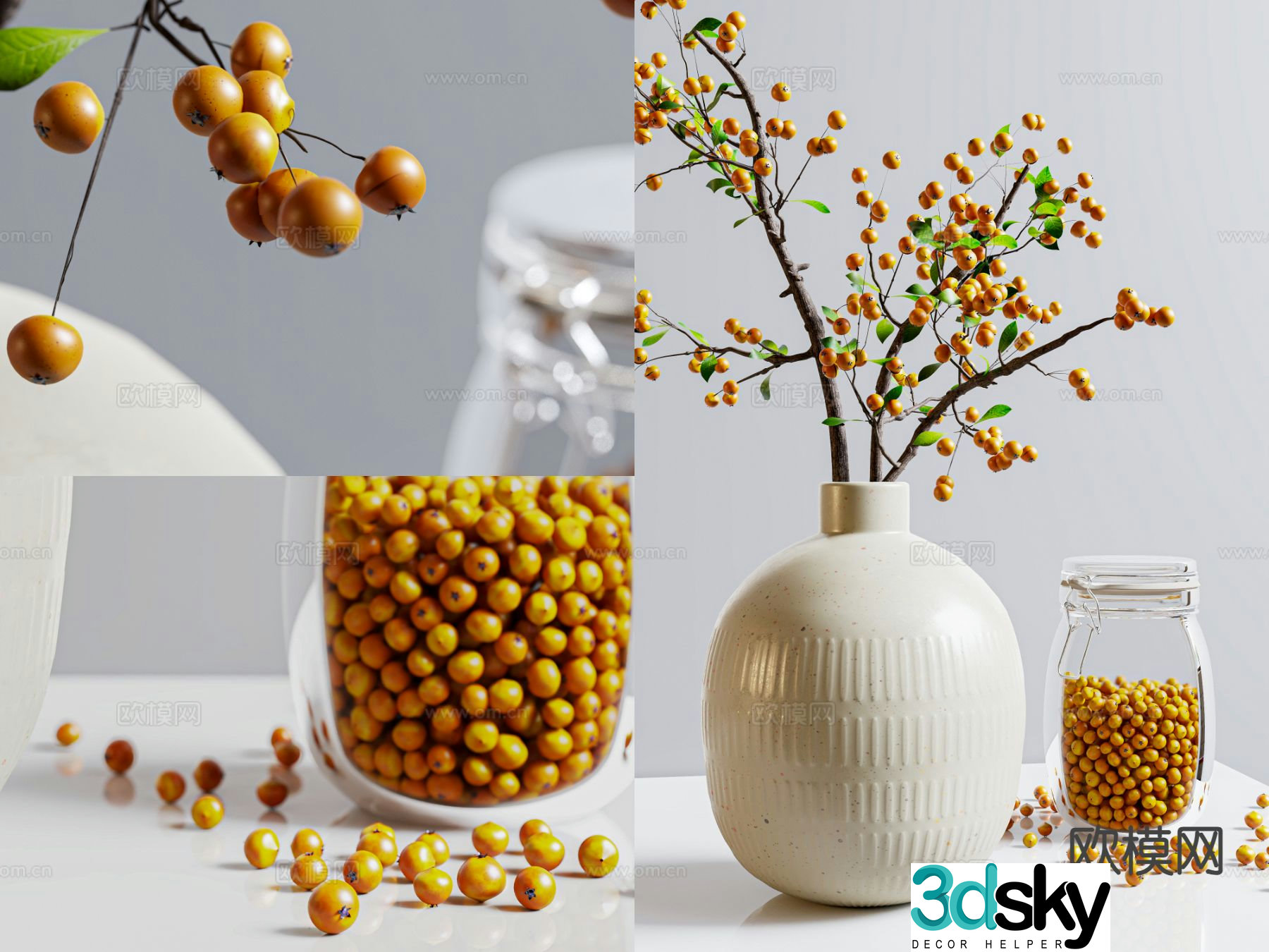 American vase clay pot flower arrangement 3d model