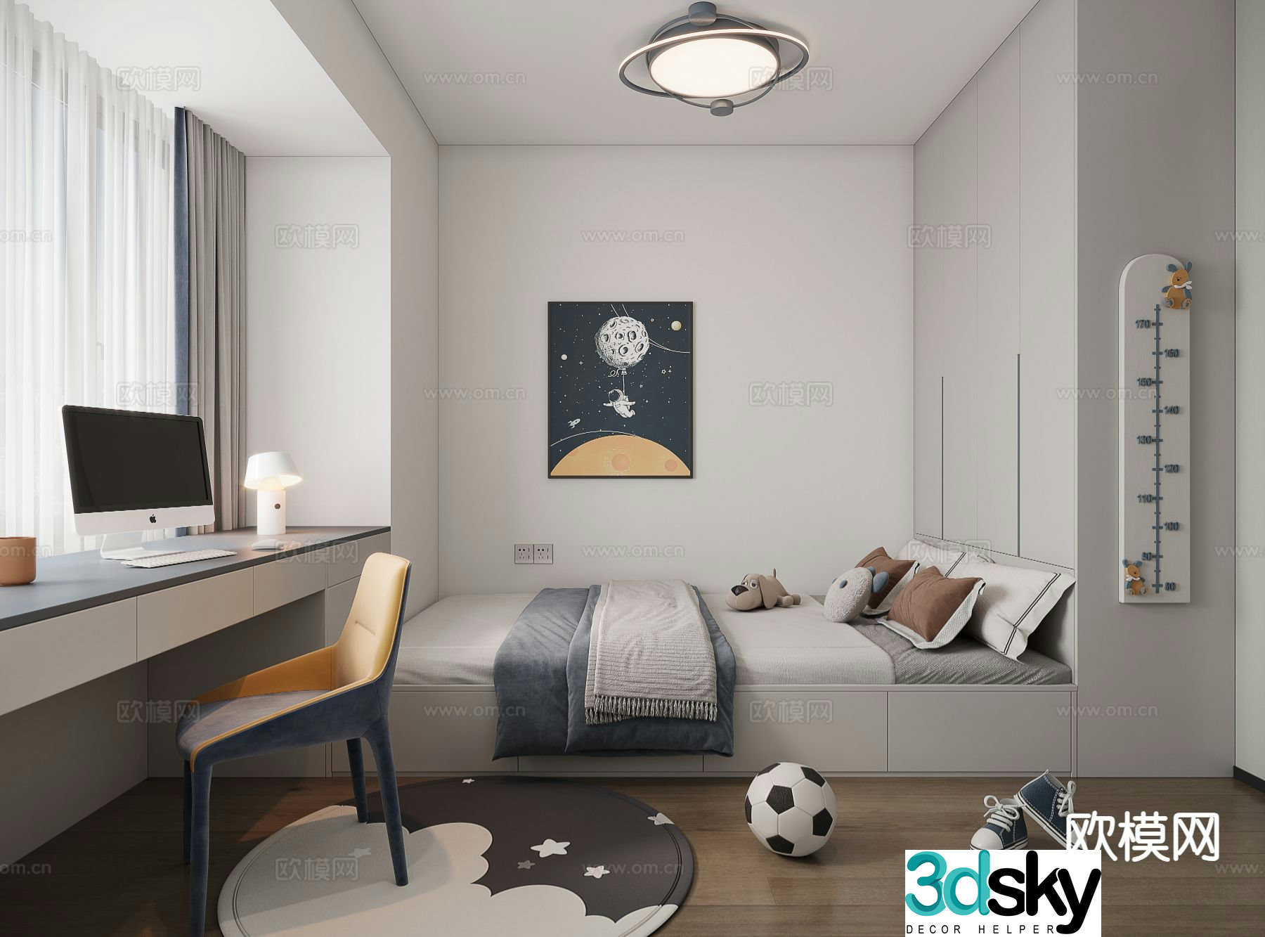 Minimalist boy’s room child’s room tatami bedroom 3D model