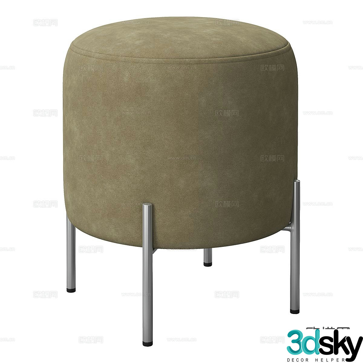 Modern low stool sofa stool 3d model