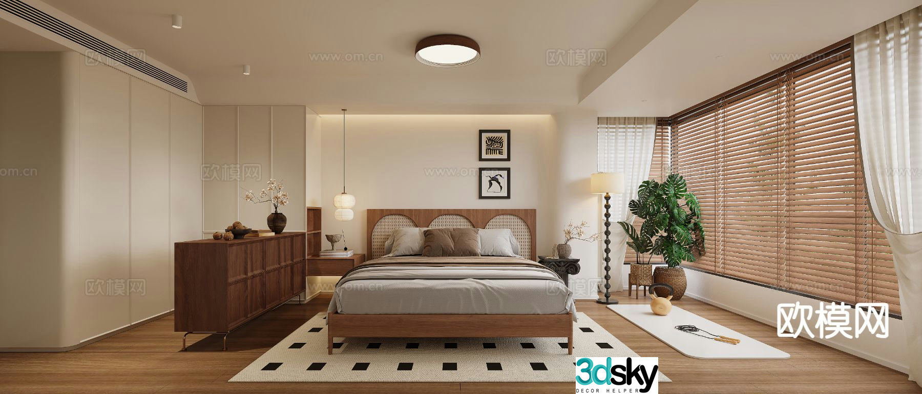 Medieval style bedroom master bedroom 3d model