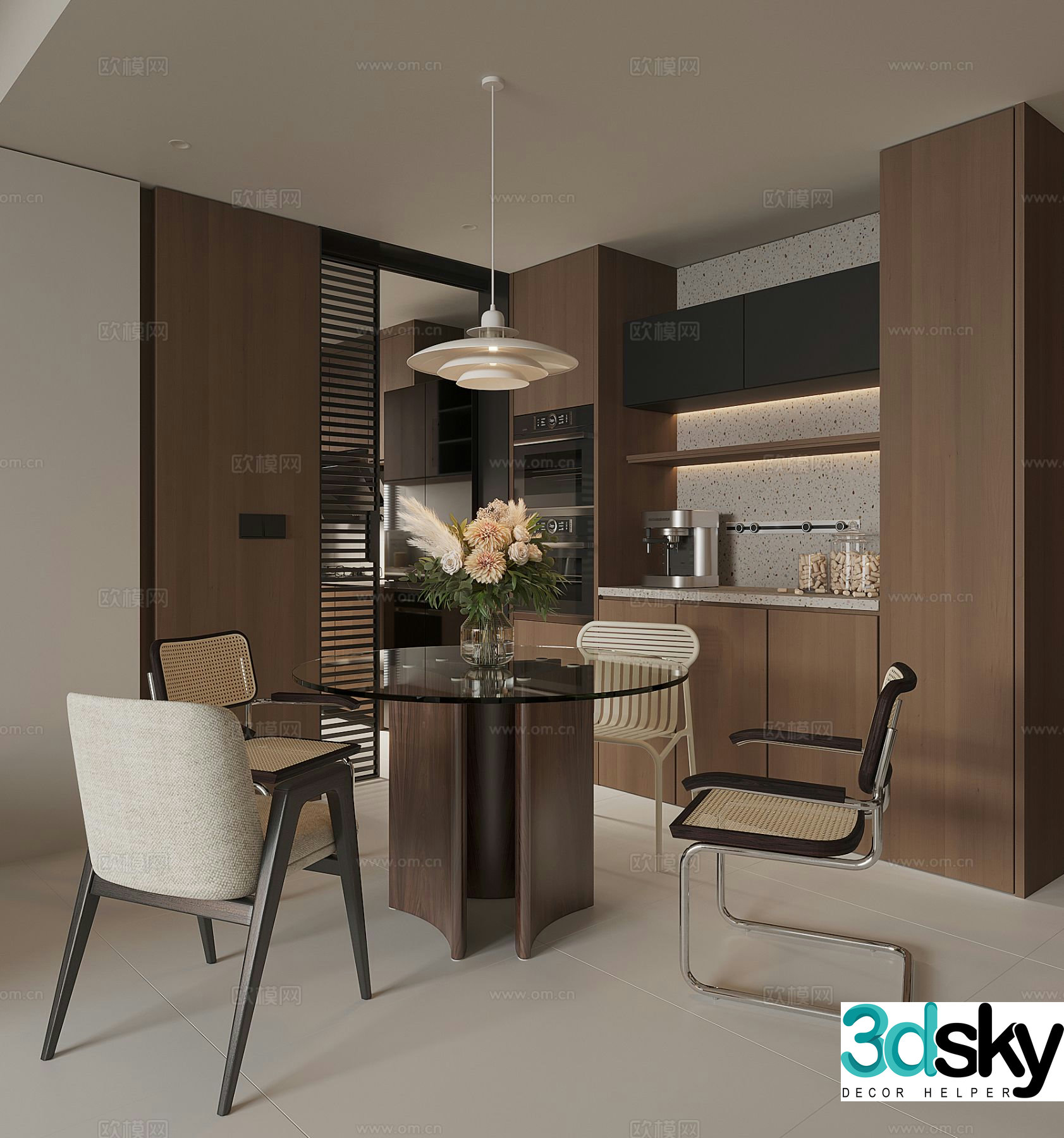 Modern restaurant 3d model