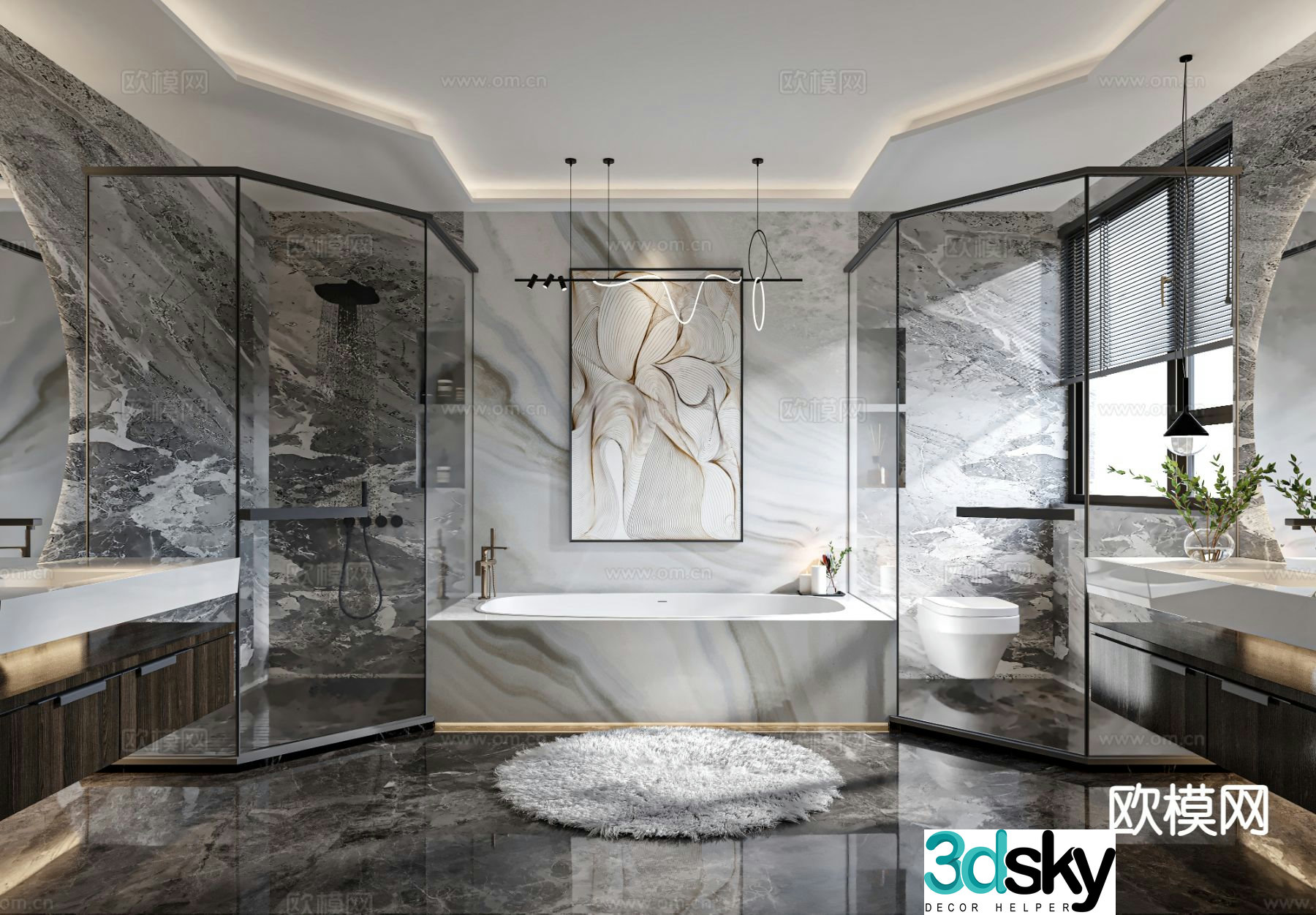Modern bathroom bathroom 3d model
