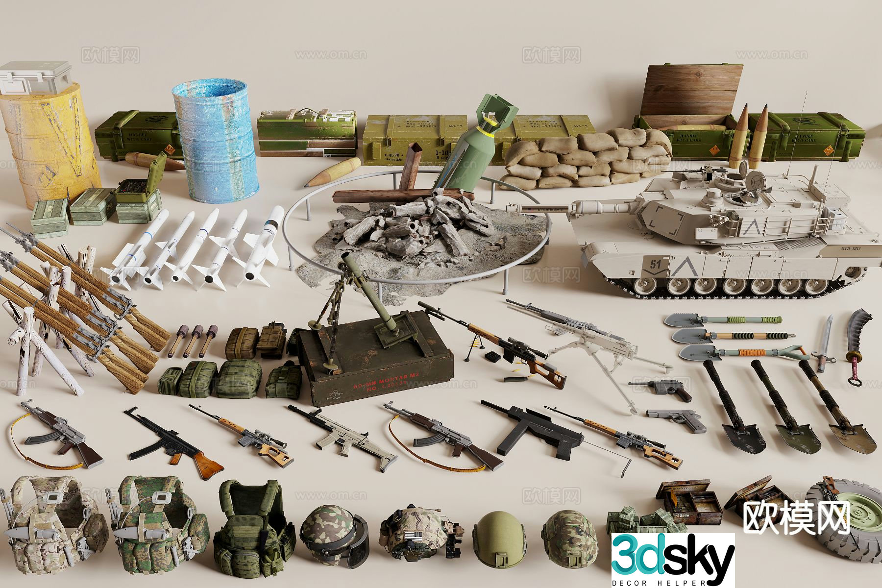 Modern military weapons 3d model