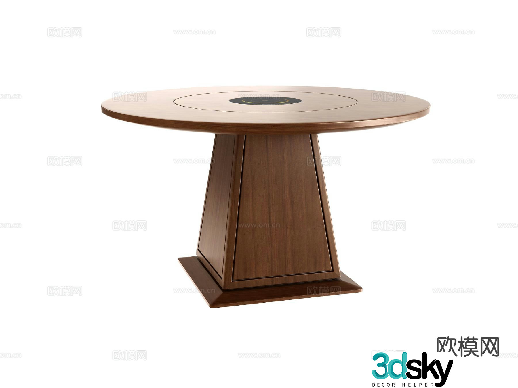 Modern round dining table 3d model