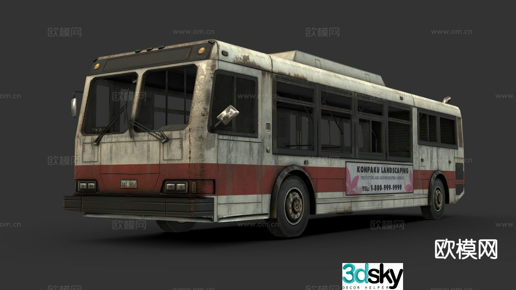 Abandoned bus 3d model