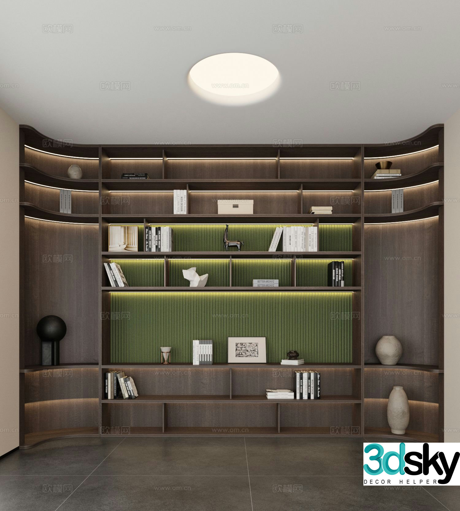Modern bookcase 3d model