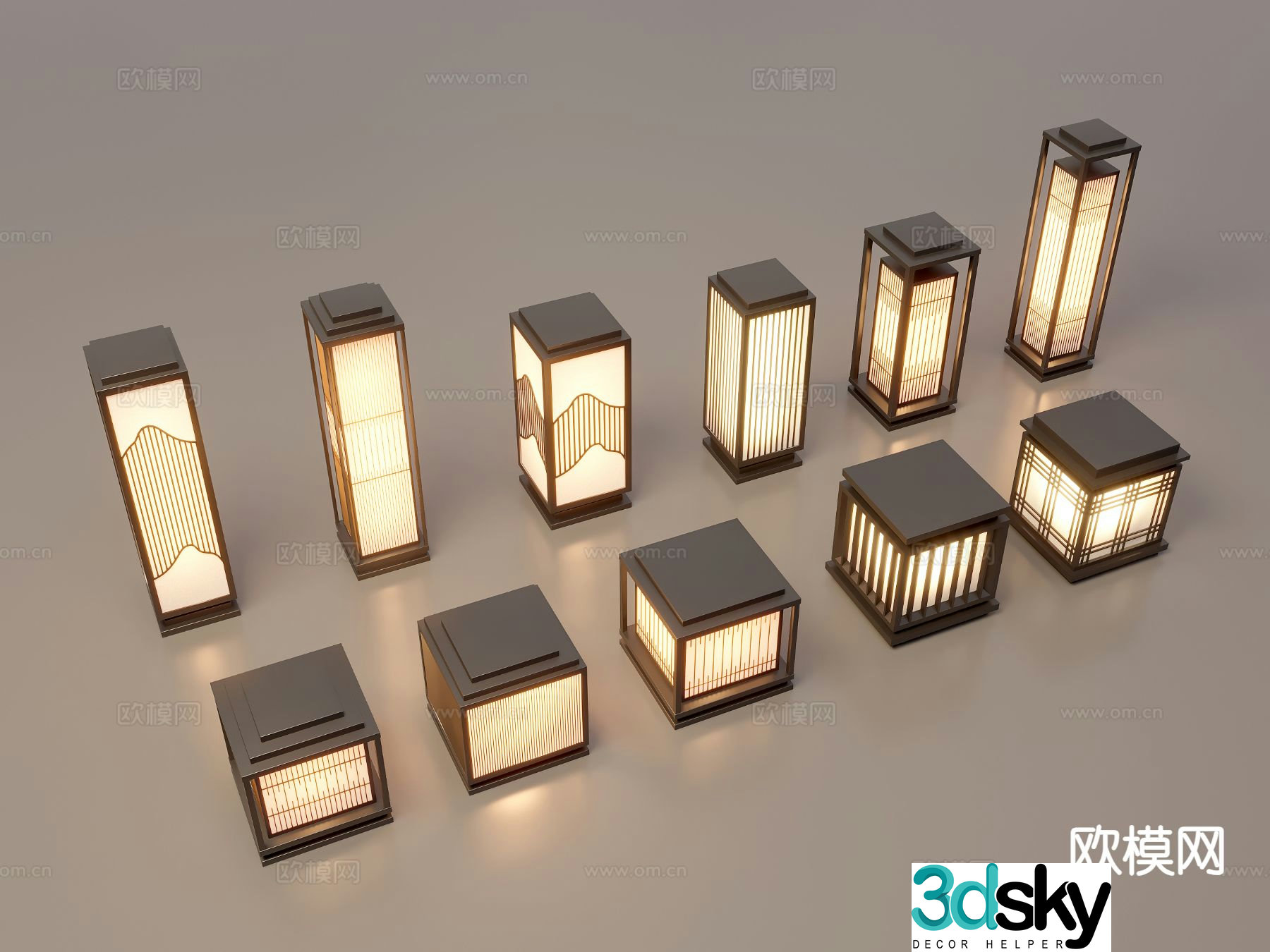 Chinese style landscape lamp lawn lamp garden lamp outdoor lamp 3d model