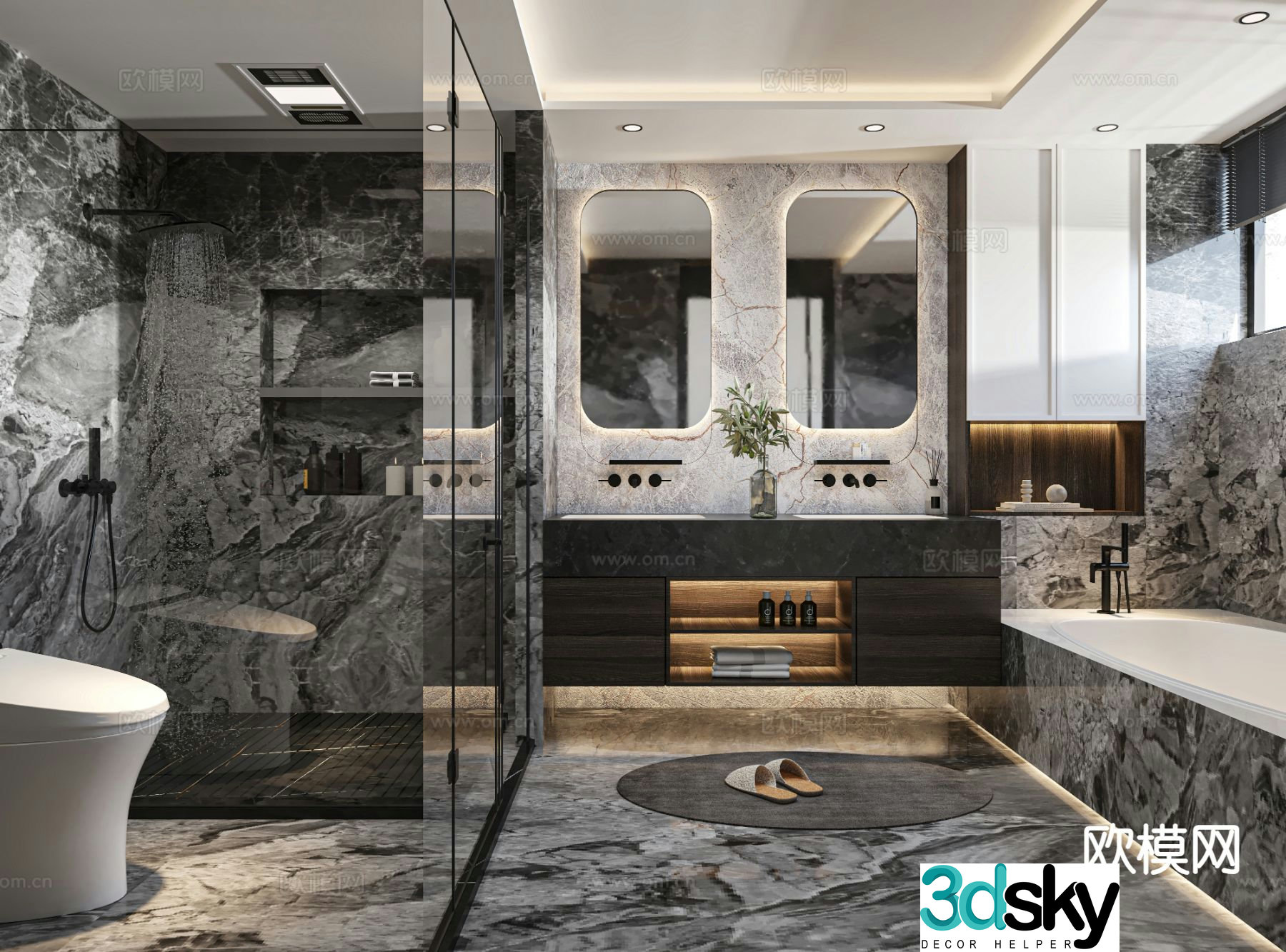 Modern bathroom bathroom 3d model