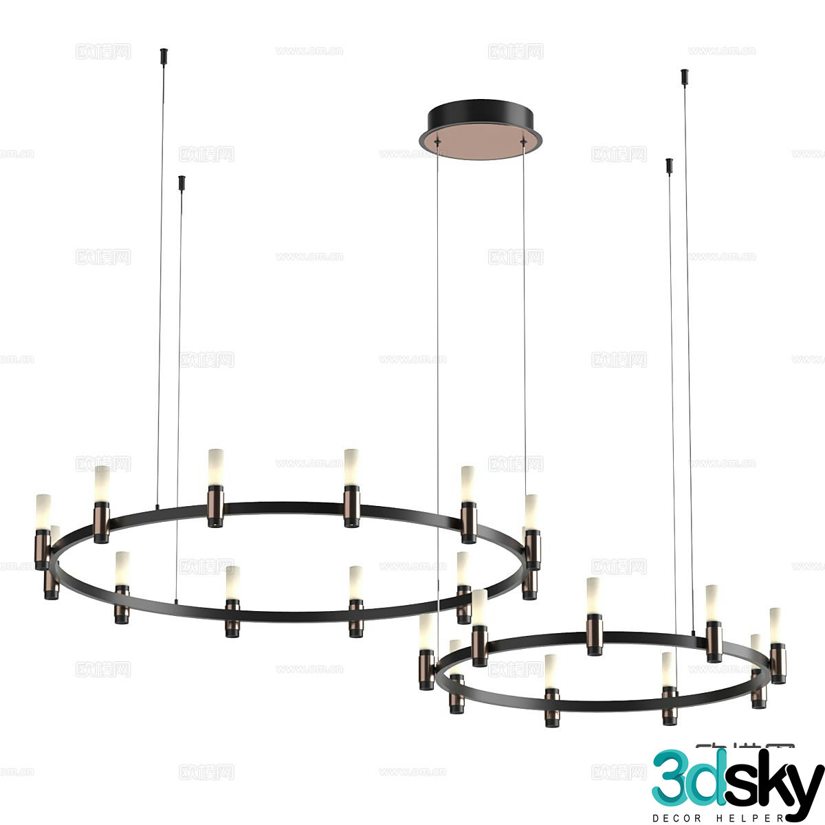 Modern ring chandelier 3d model