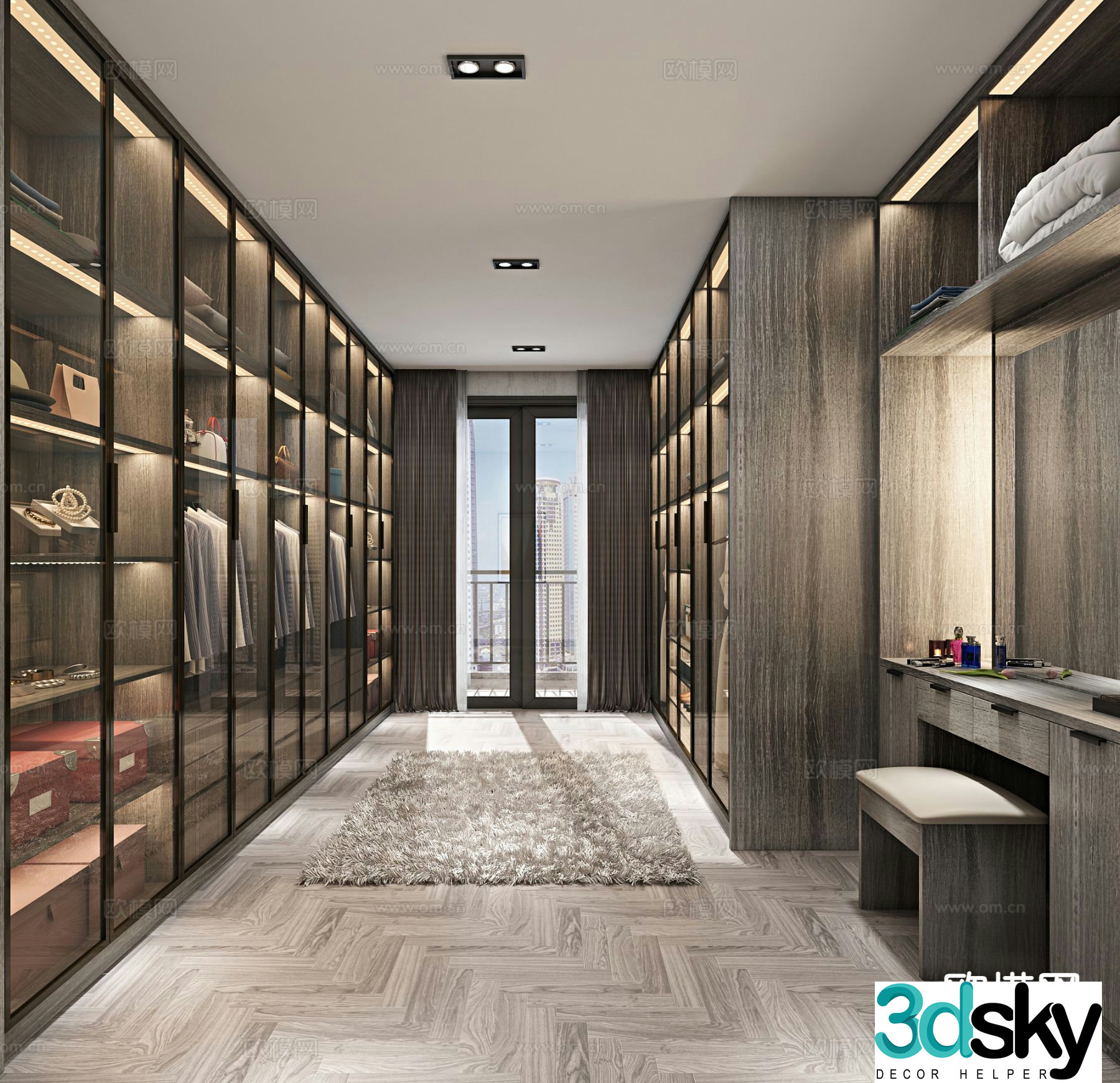 Light luxury cloakroom 3D model
