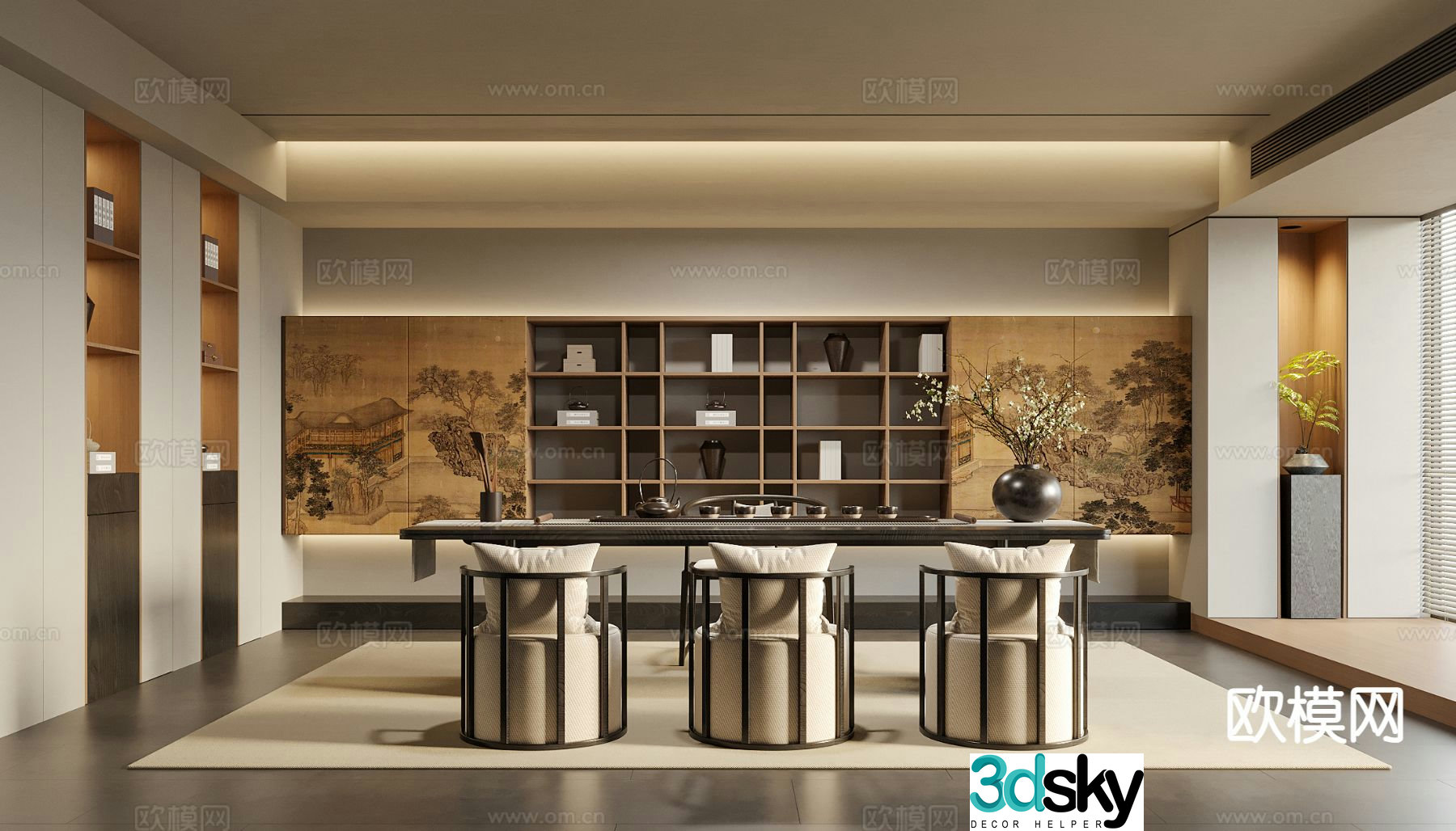 New Chinese tea room 3d model