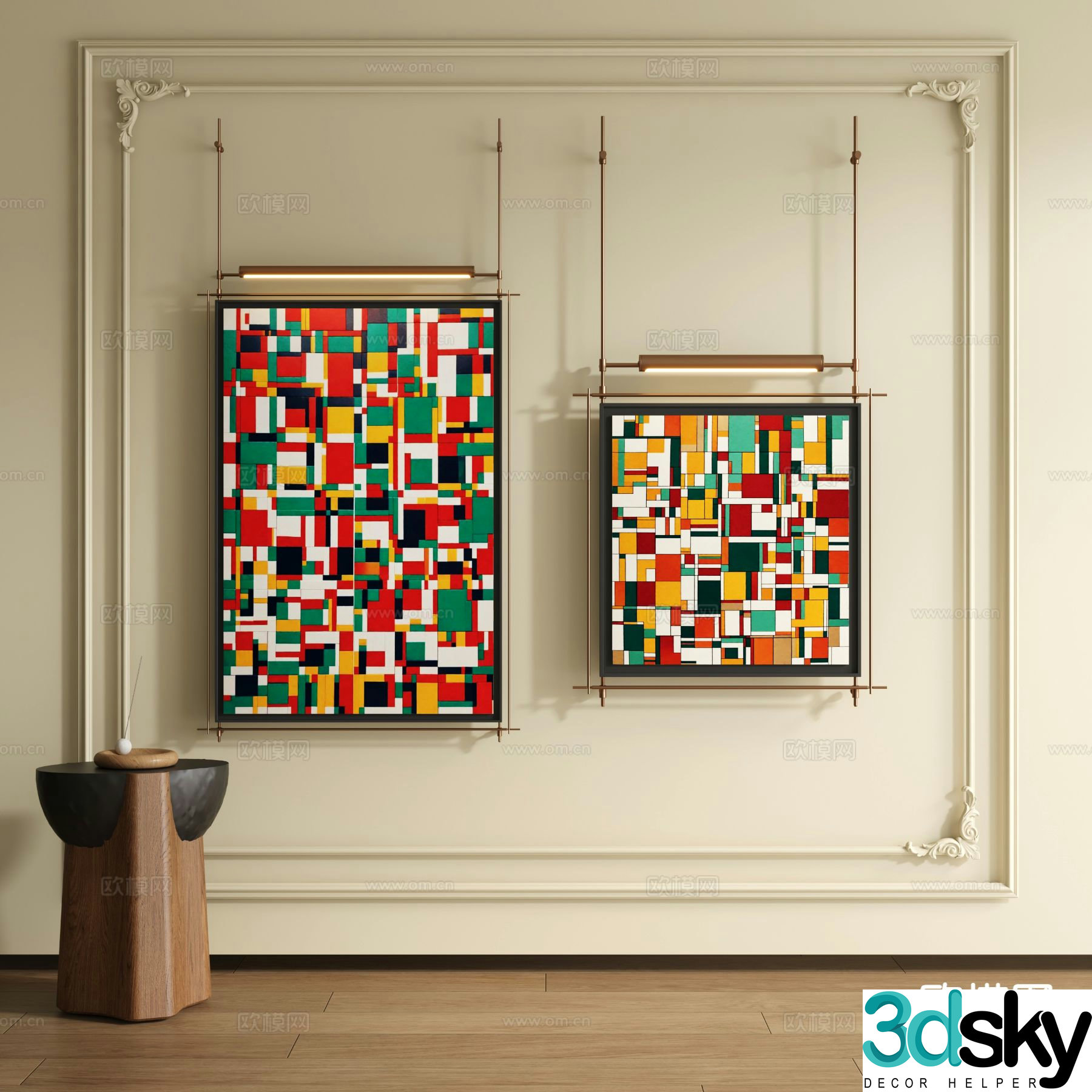 Modern art painting decorative painting 3d model