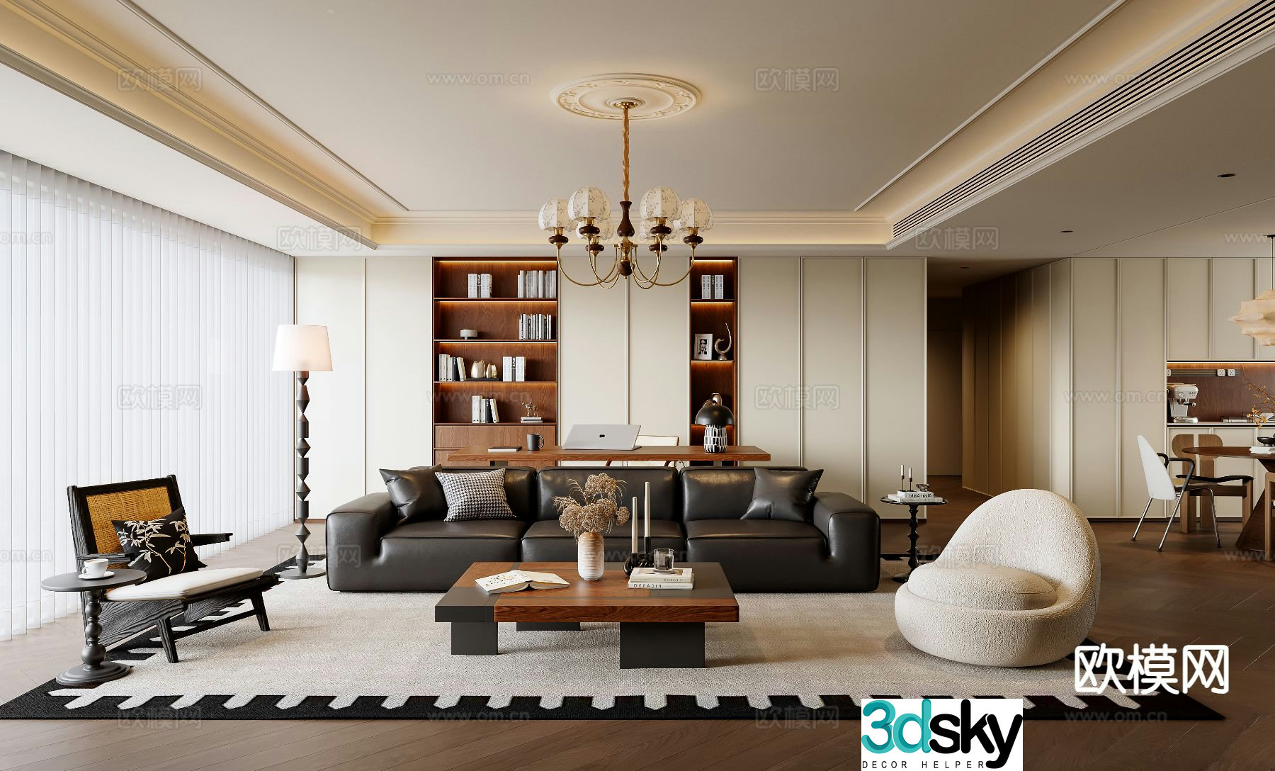 Medieval style living room 3D model