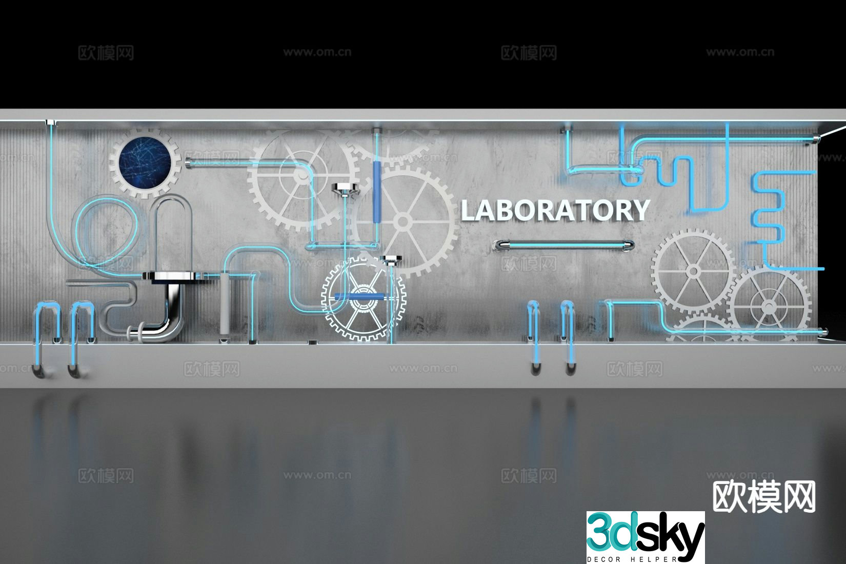 Modern technology display window Meichen 3D model