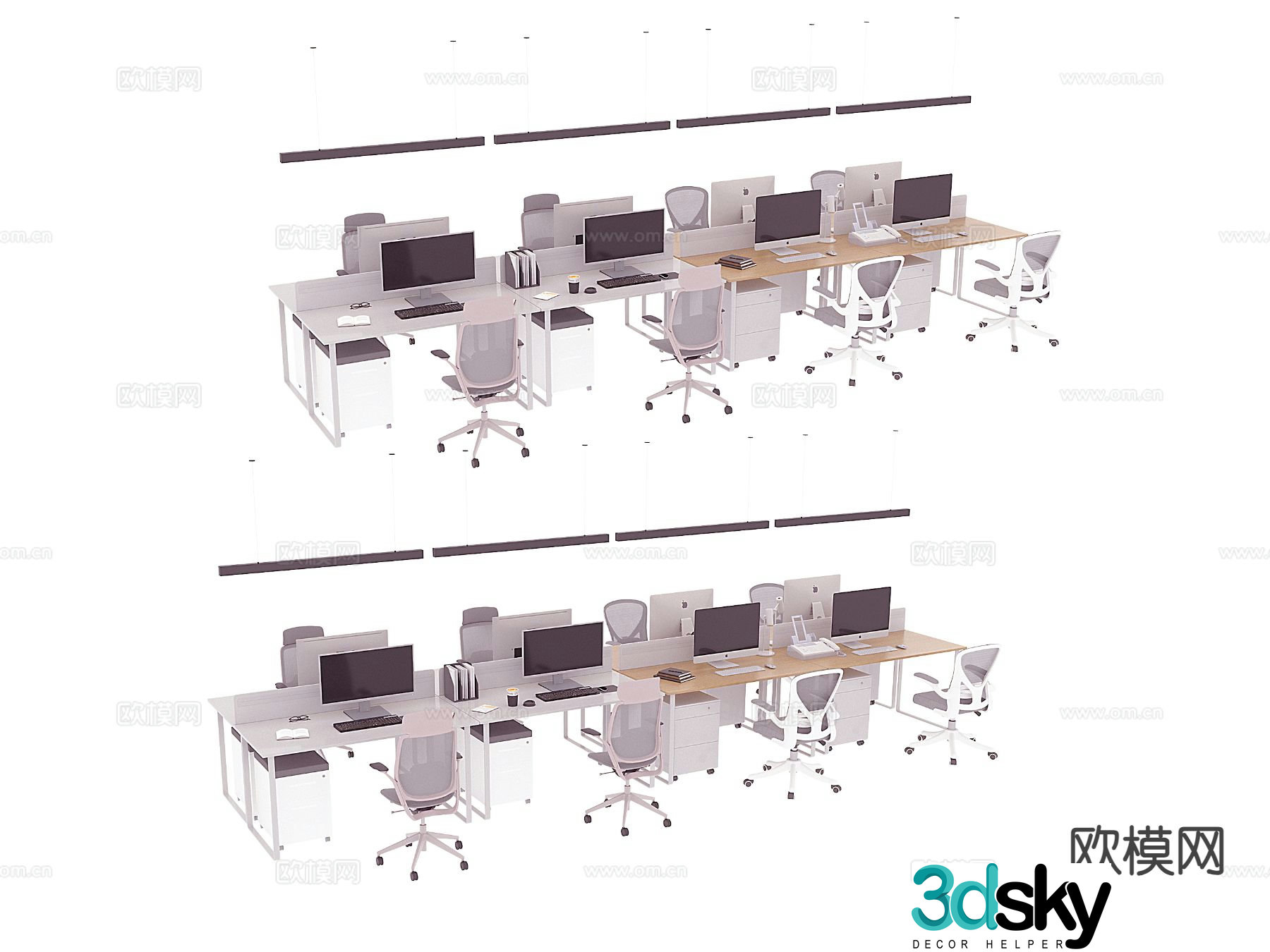 Office desk and chair 3d model