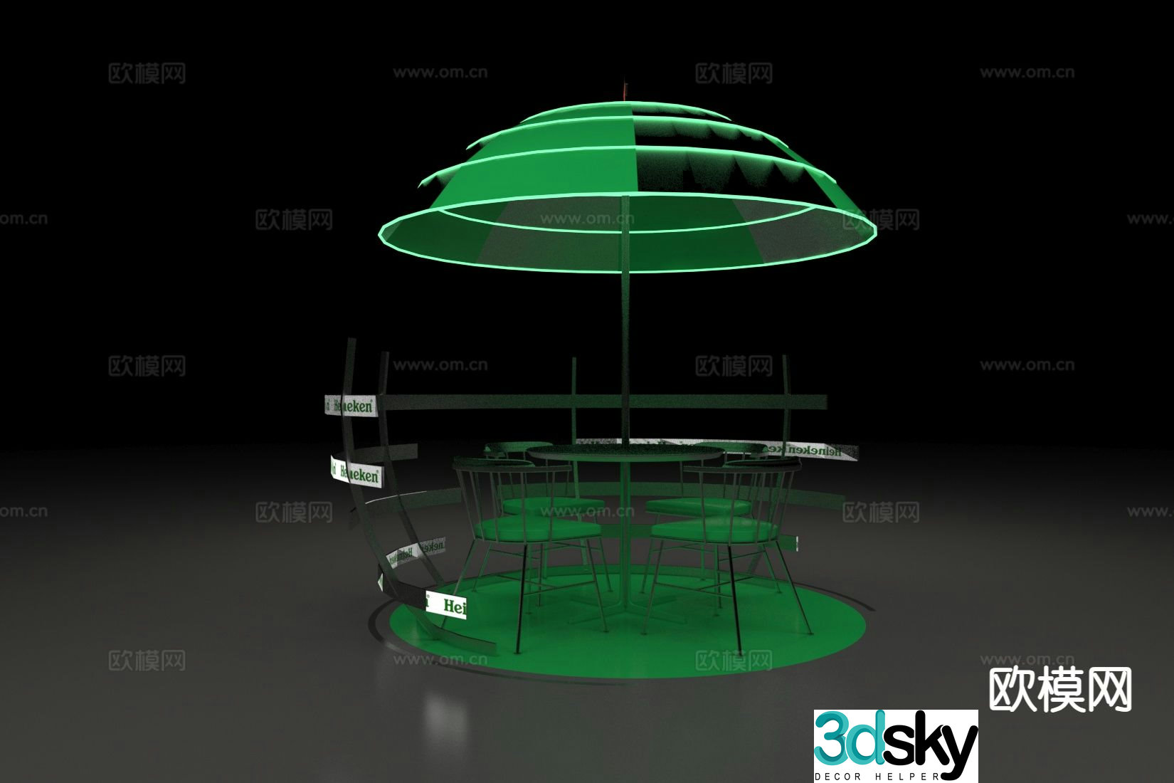 Modern outdoor tables and chairs outer swing leisure tables and chairs 3D model