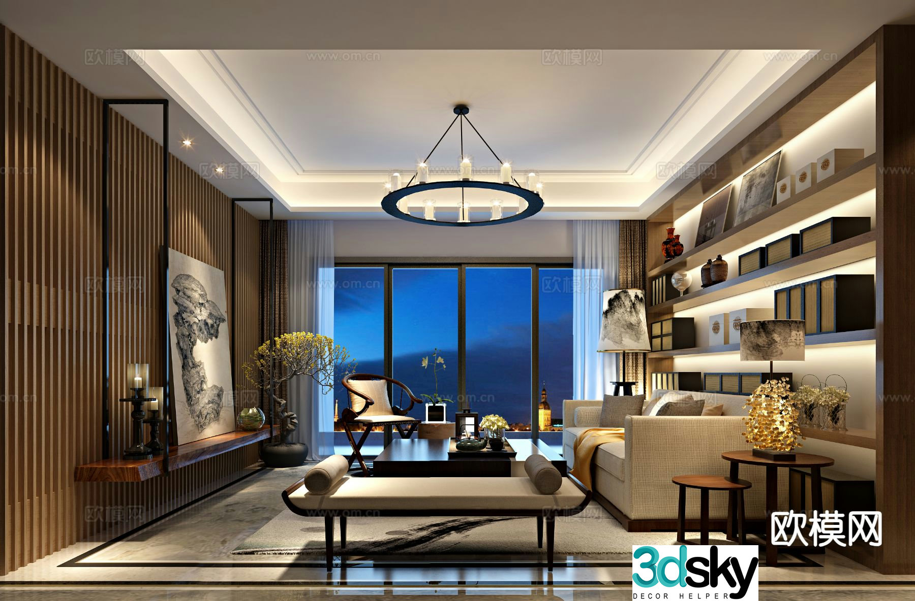 New Chinese style living room 3d model