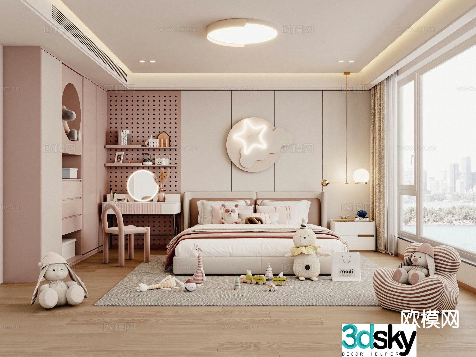 Cream style girl’s room children’s room child’s room 3d model