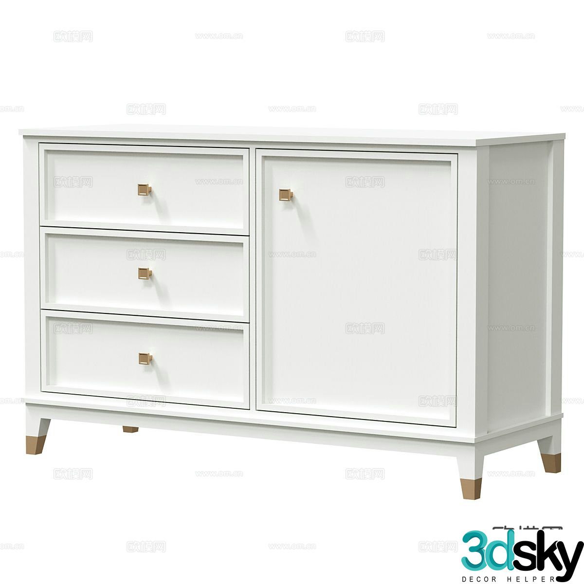 Modern entryway cabinet 3d model