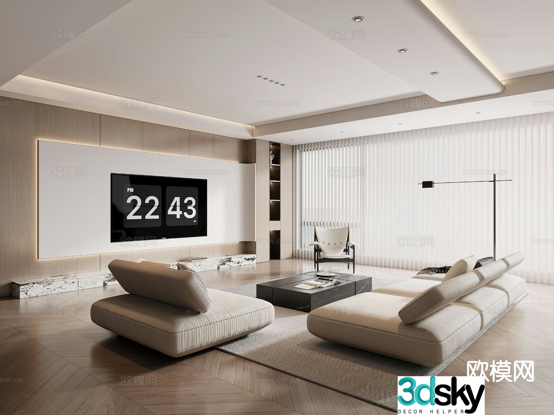 Modern living room 3d model