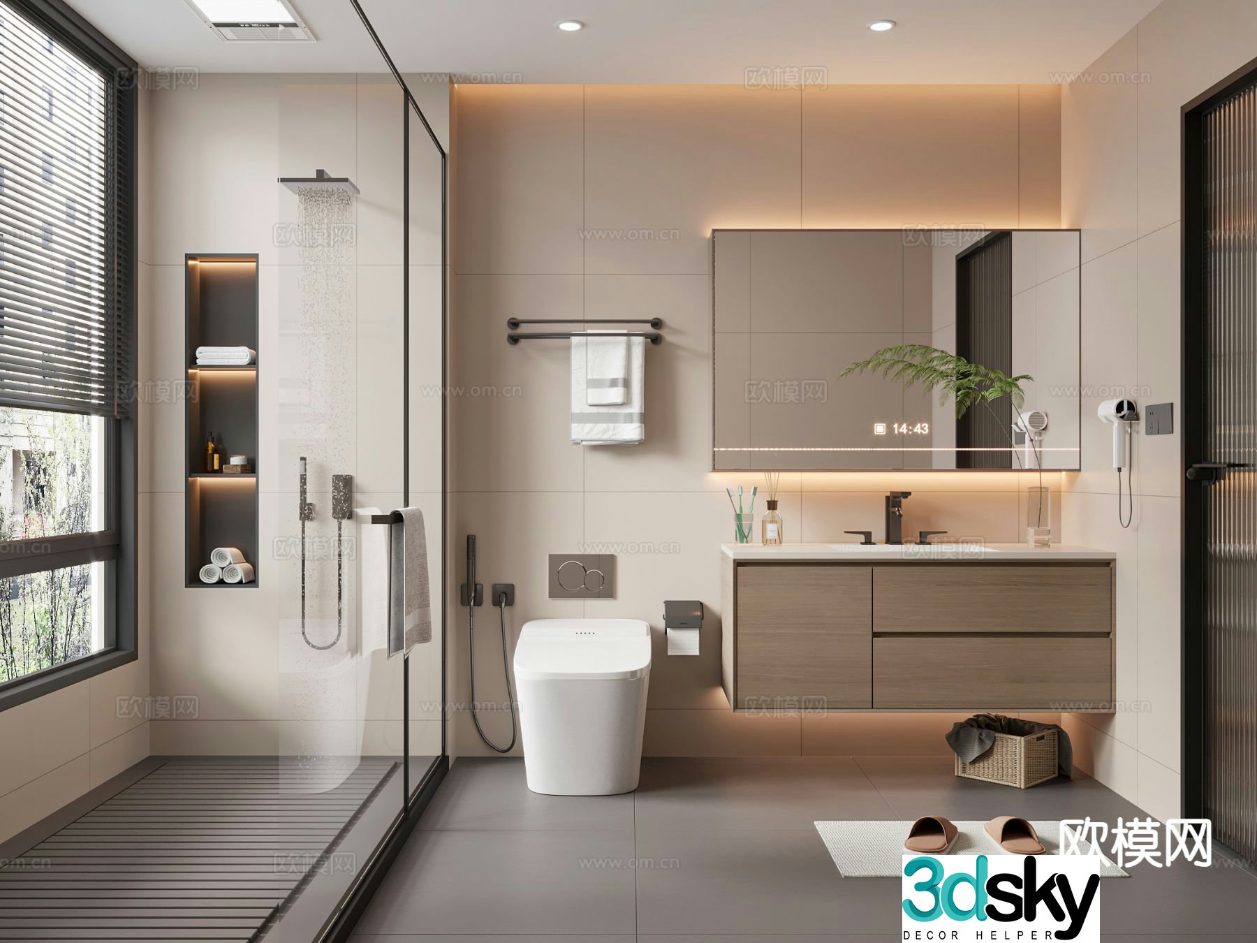 Modern bathroom bathroom 3d model
