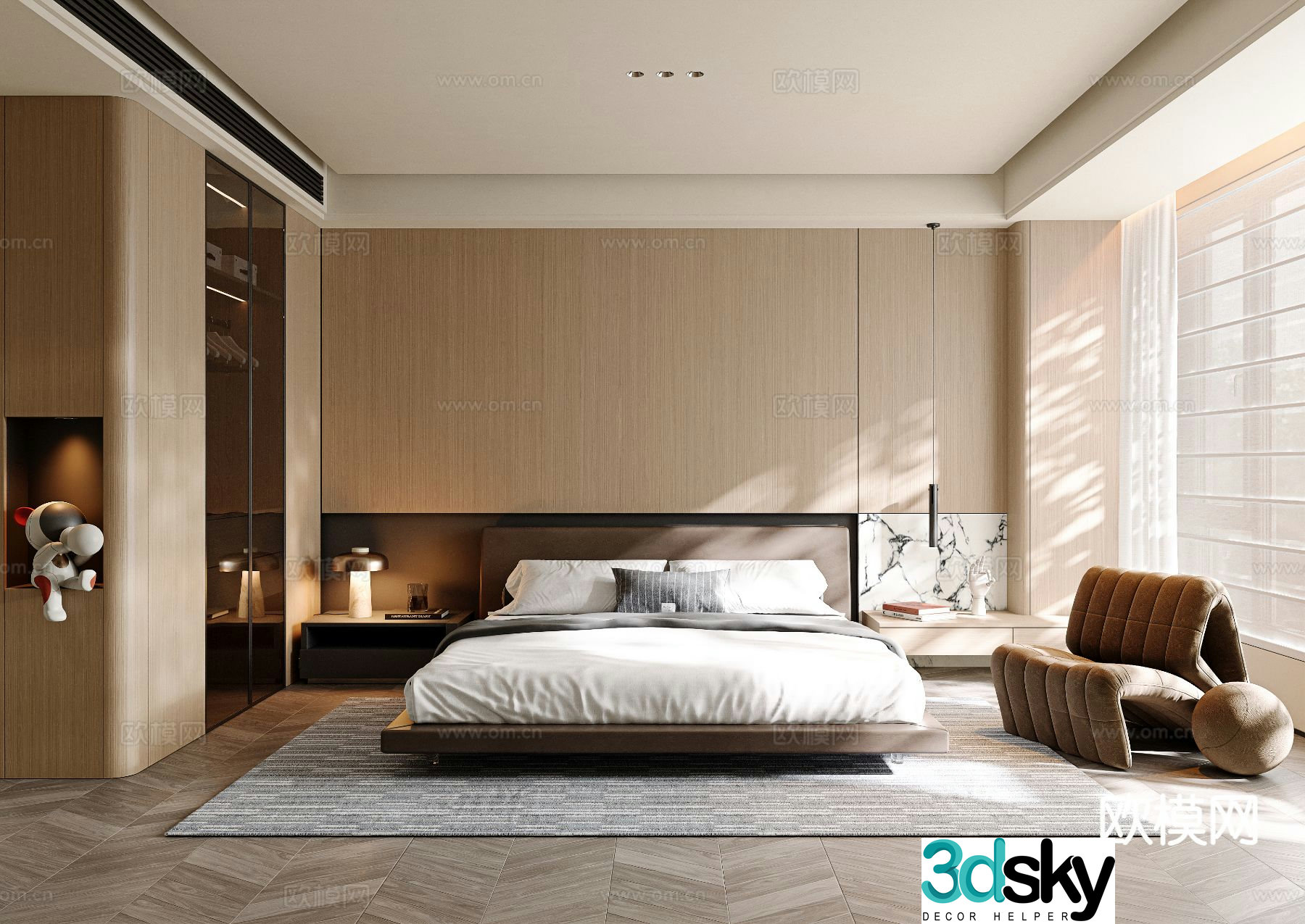 Italian style bedroom master bedroom 3d model