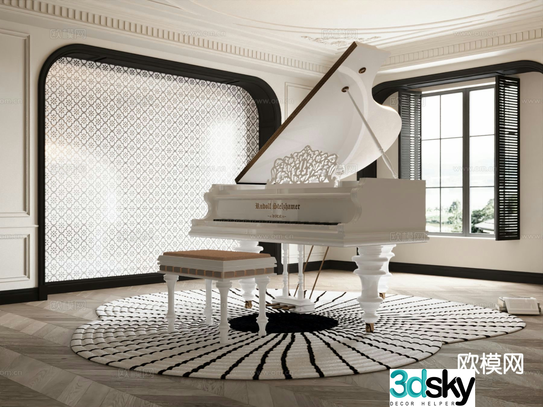 European piano 3d model