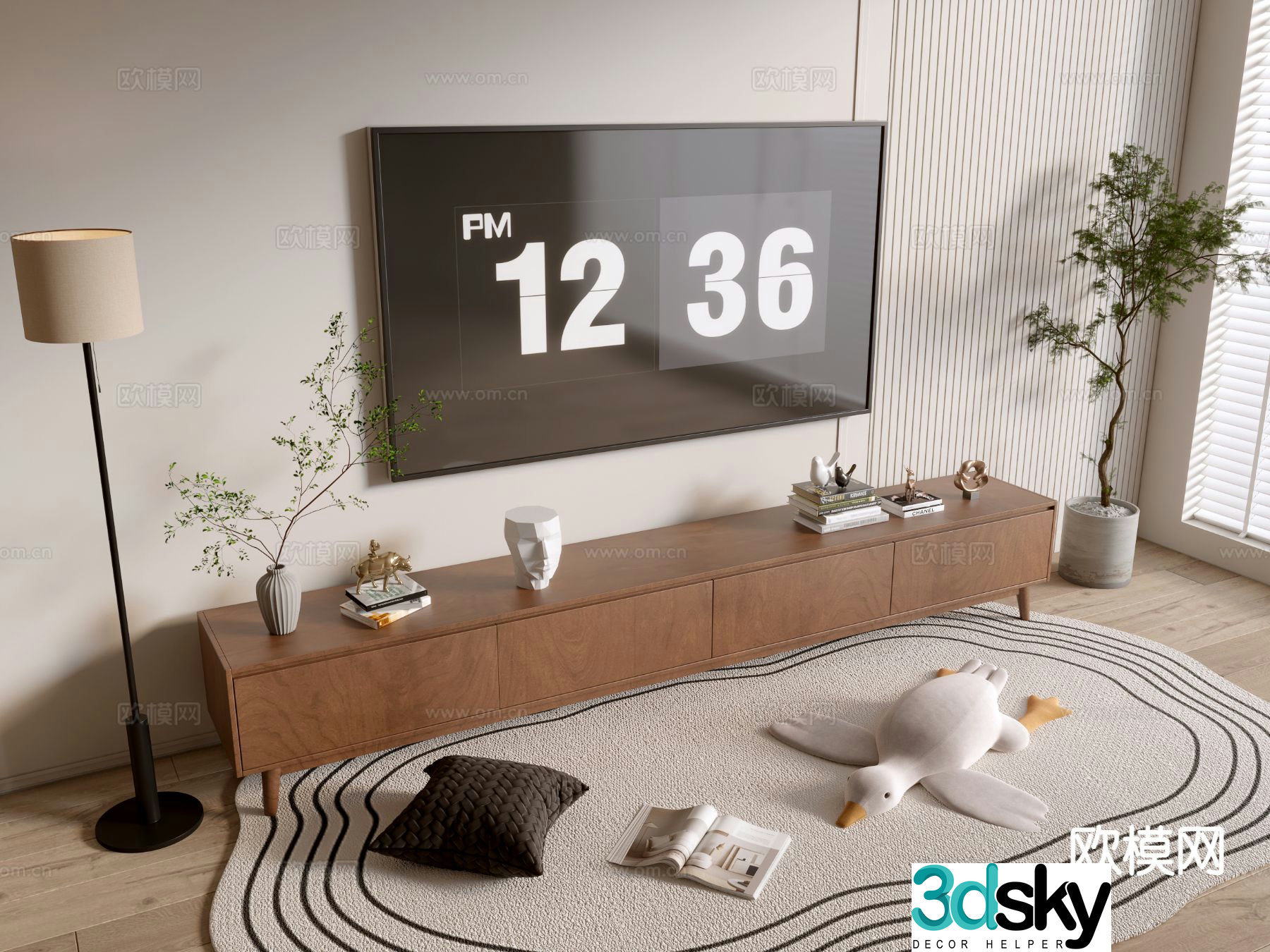 Wabi-sabi TV cabinet 3d model