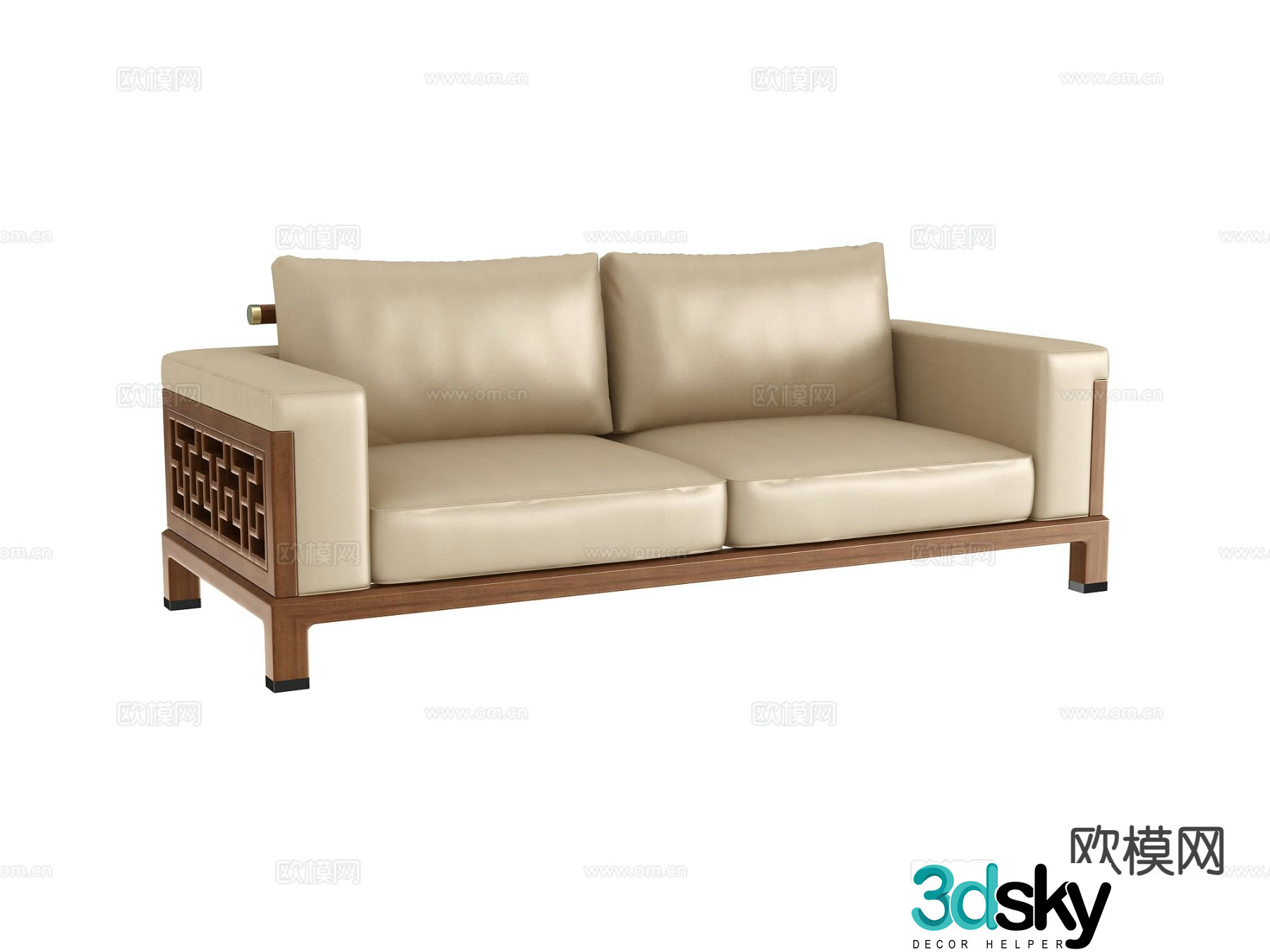 New Chinese style double sofa 3d model