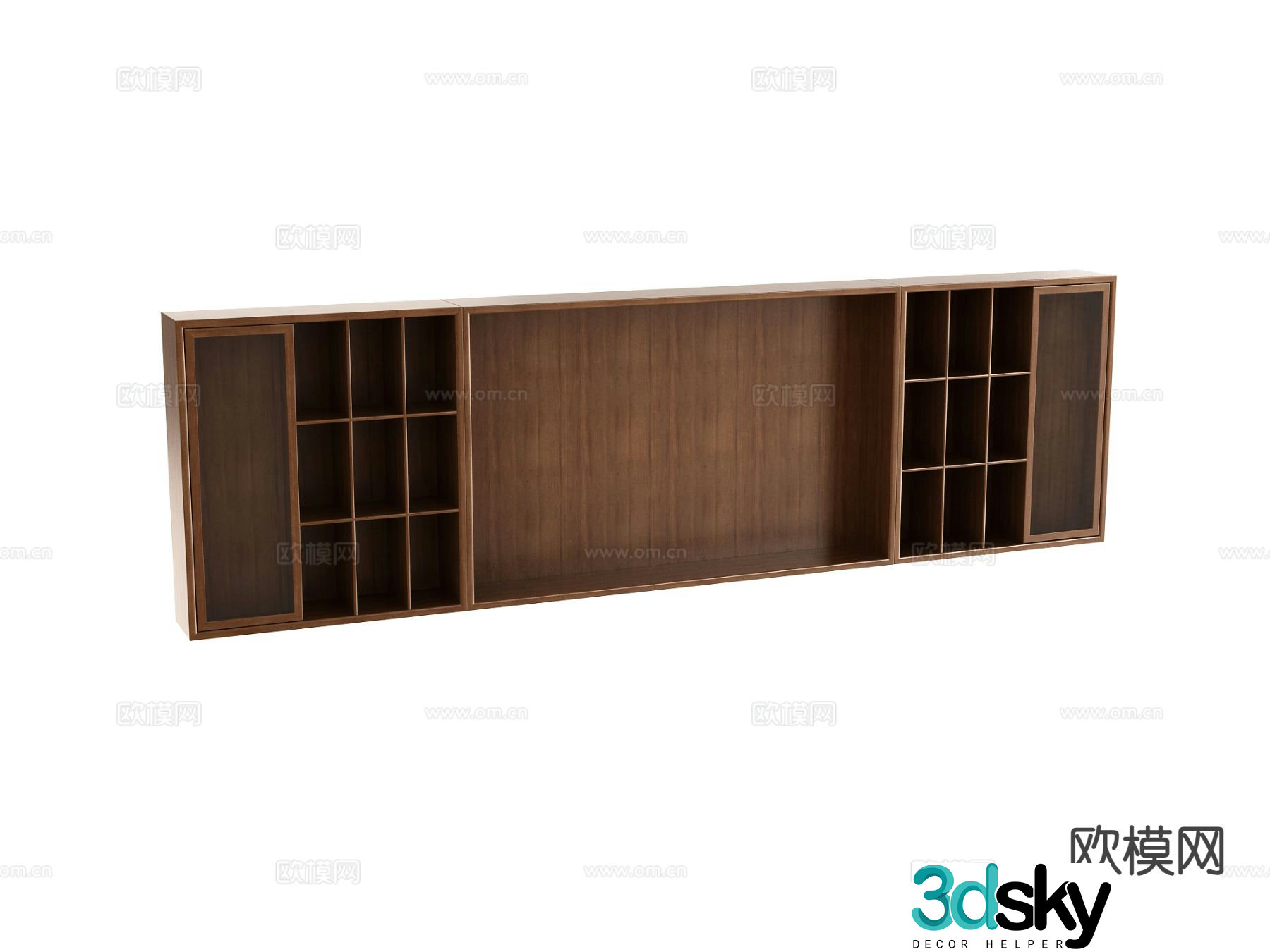 New Chinese style wall hanging cabinet decorative cabinet 3D model