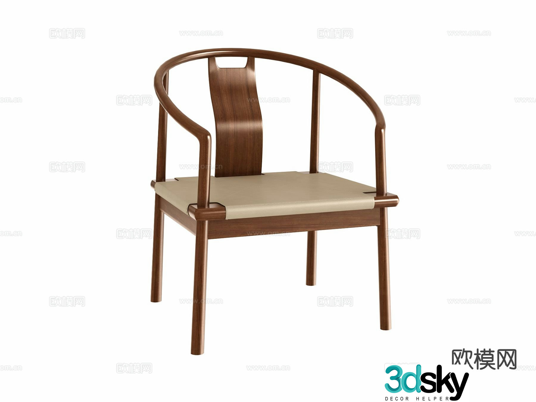 New Chinese style chair arm chair leisure chair 3d model