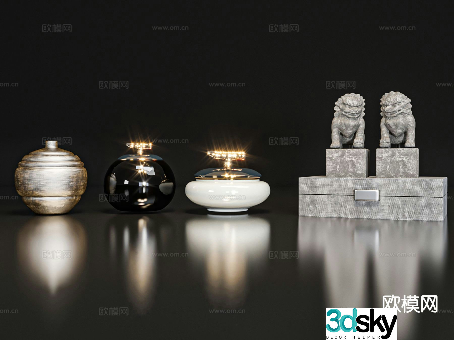 New Chinese style jewelry ornaments 3D model