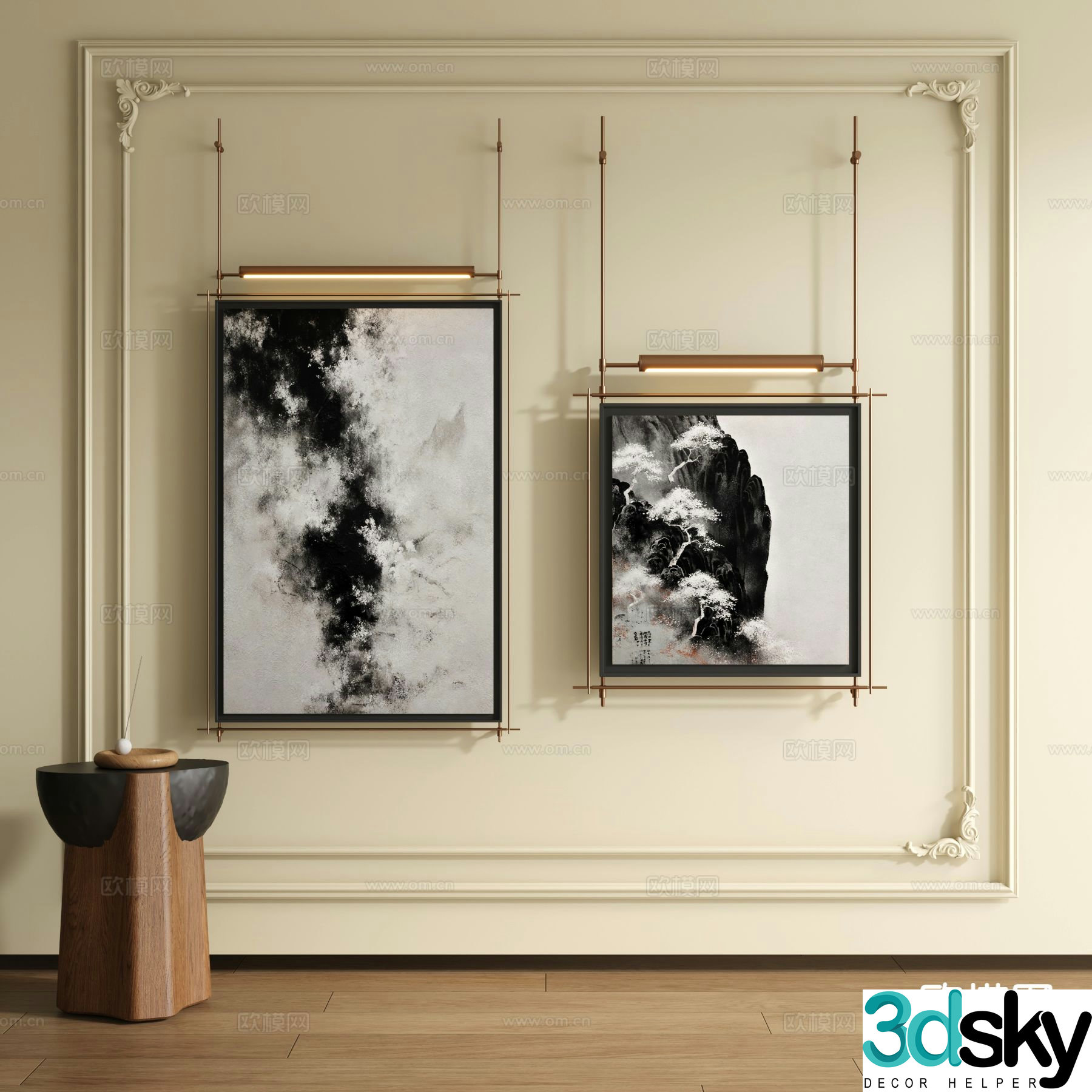 Modern art painting decorative painting 3d model