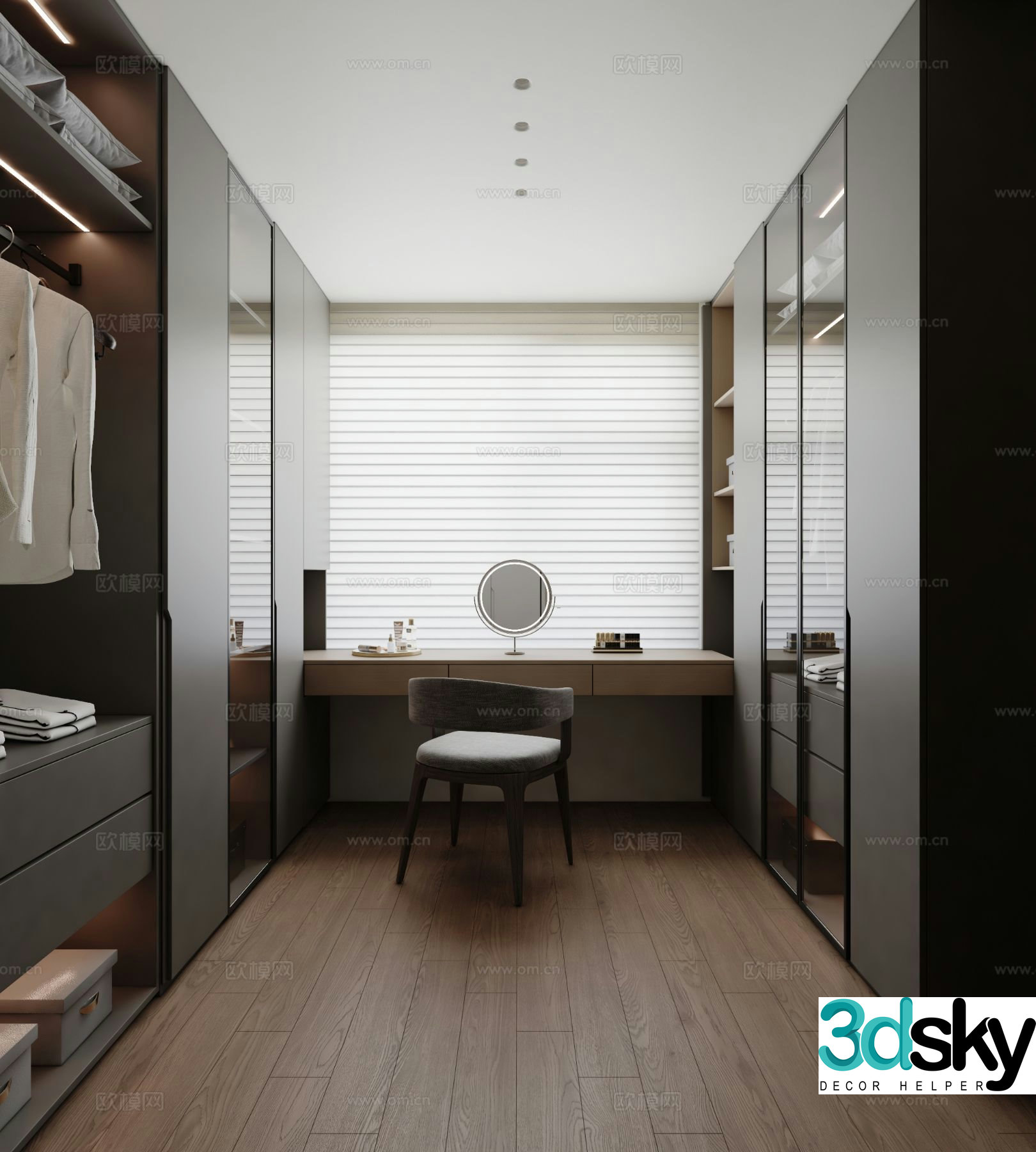 Italian style cloakroom walk-in cloakroom 3d model
